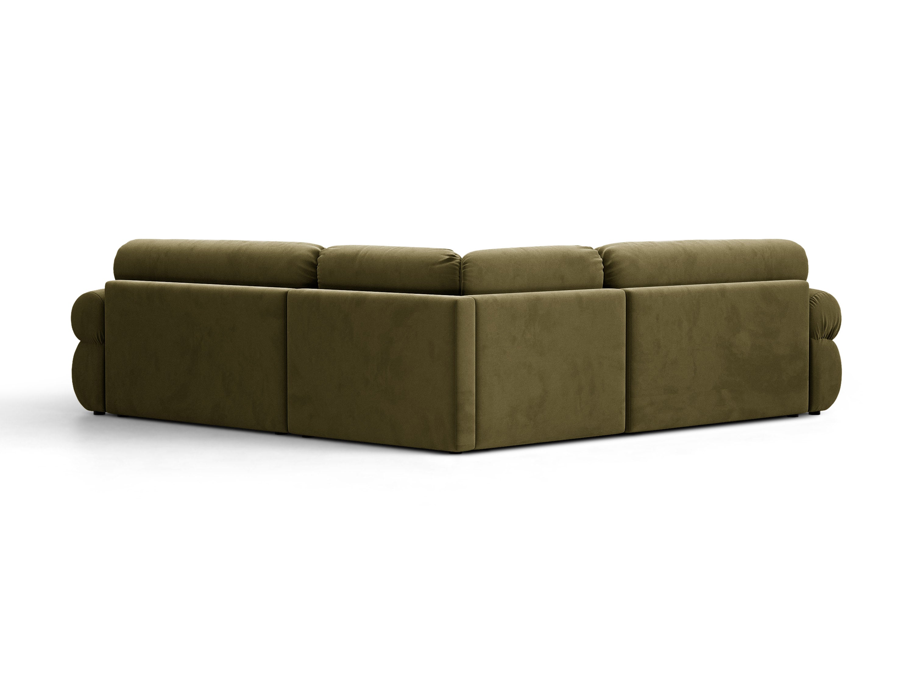 Micadoni Ophelia Symmetrisches Ecksofa Samt Salvador Grün