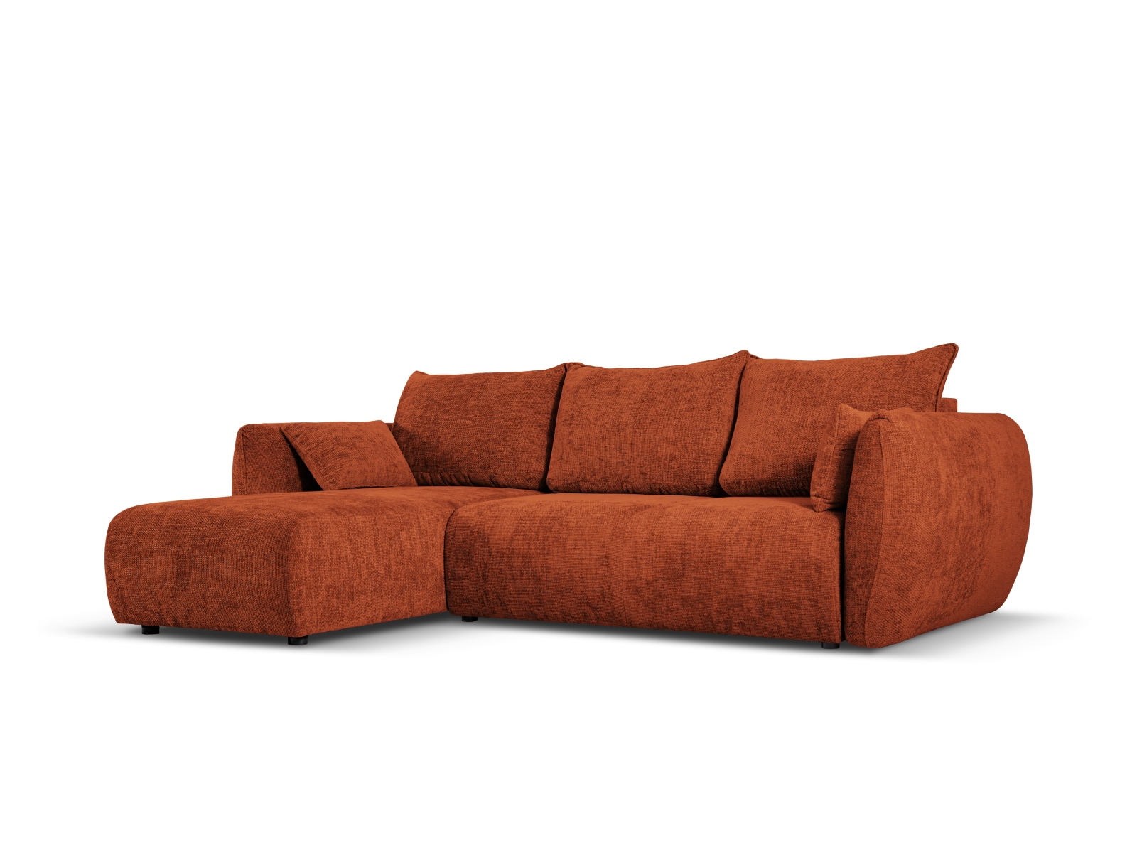 Cosmopolitan Design Ecksofa Matera 4-Sitzer mit Schlaffunktion Chenille Eden Ziegel Links