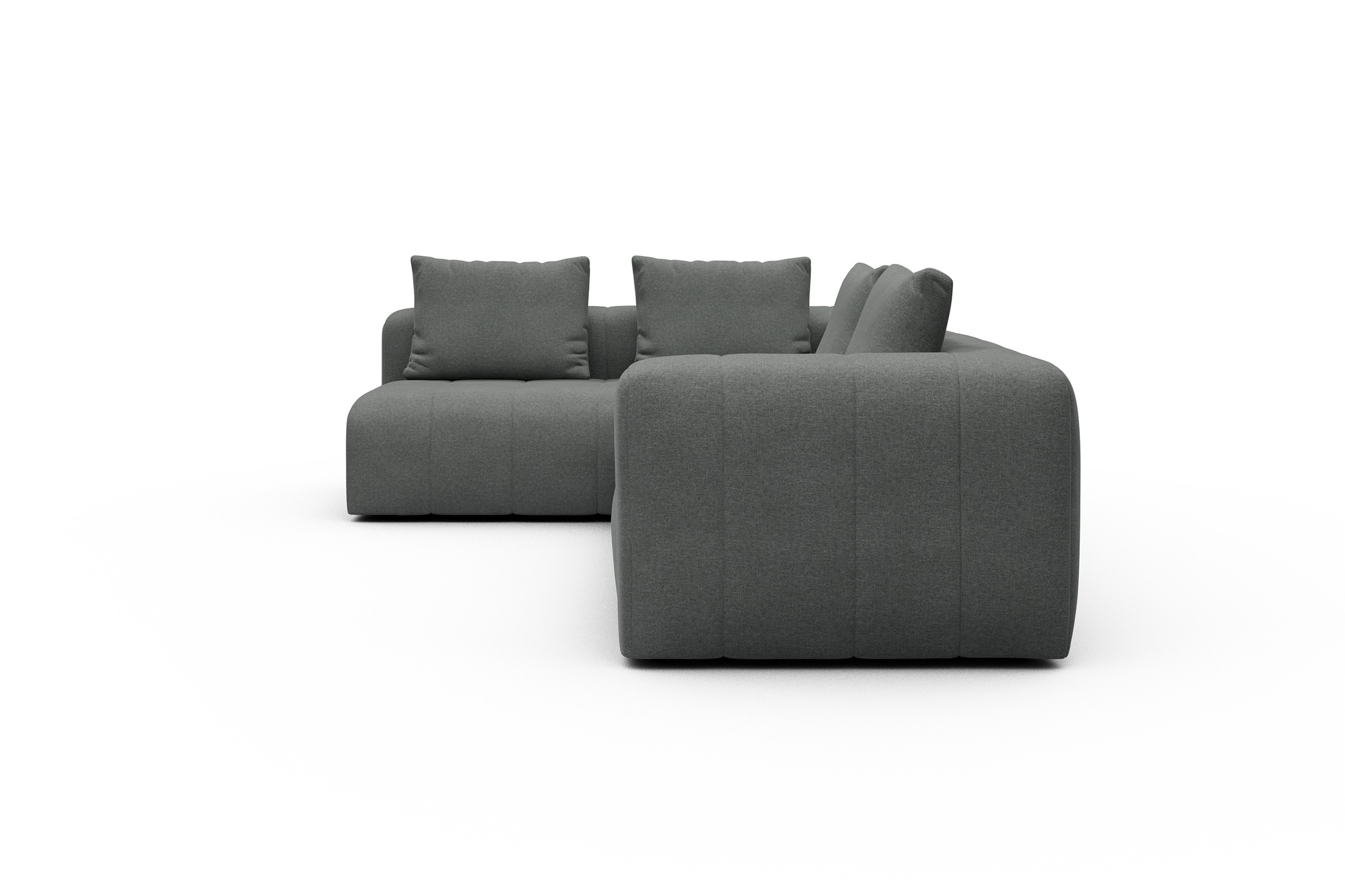 Ecksofa Hugo 2x 2,5-Sitzer Armlehne rechts Satya-Steel