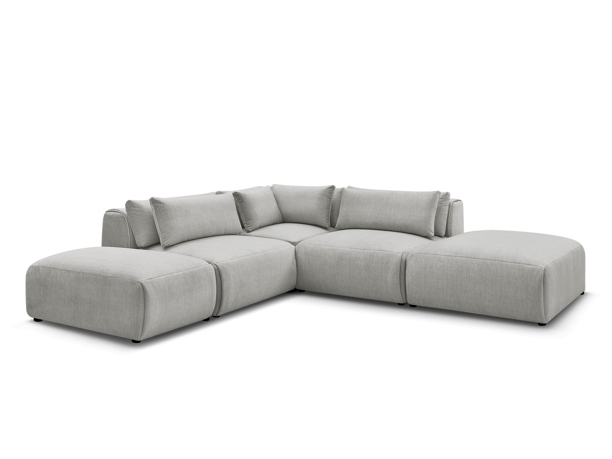 Bobochic Jana Ecksofa Samt Hellgrau