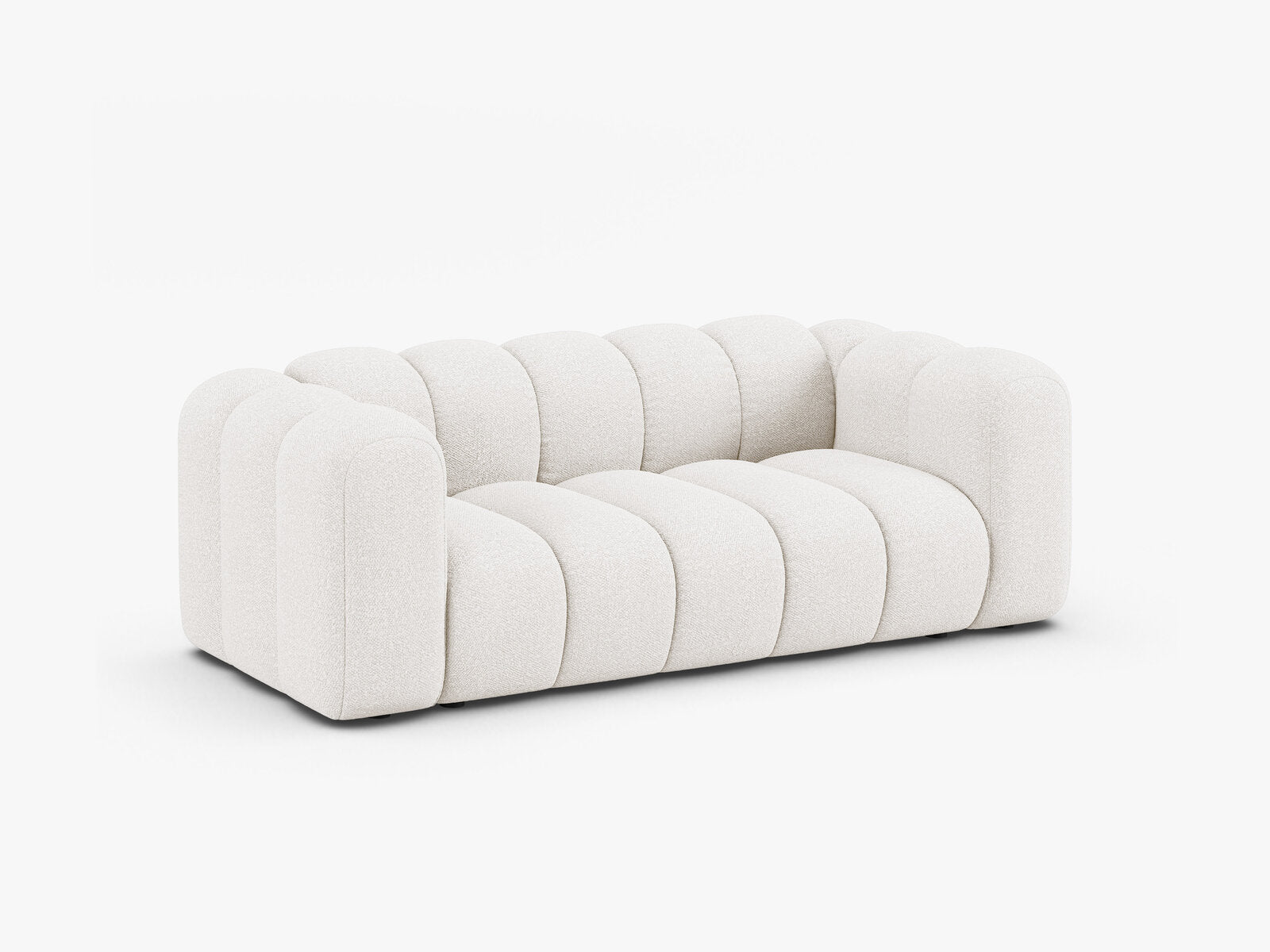 Micadoni Sofa Lupine 2-Sitzer Boucle Baloo Weiß