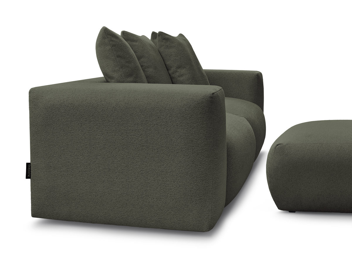 Bobochic Voltaire Sofa 4-Sitzer mit Pouf 248 × 100 cm Melange-Stoff Grün