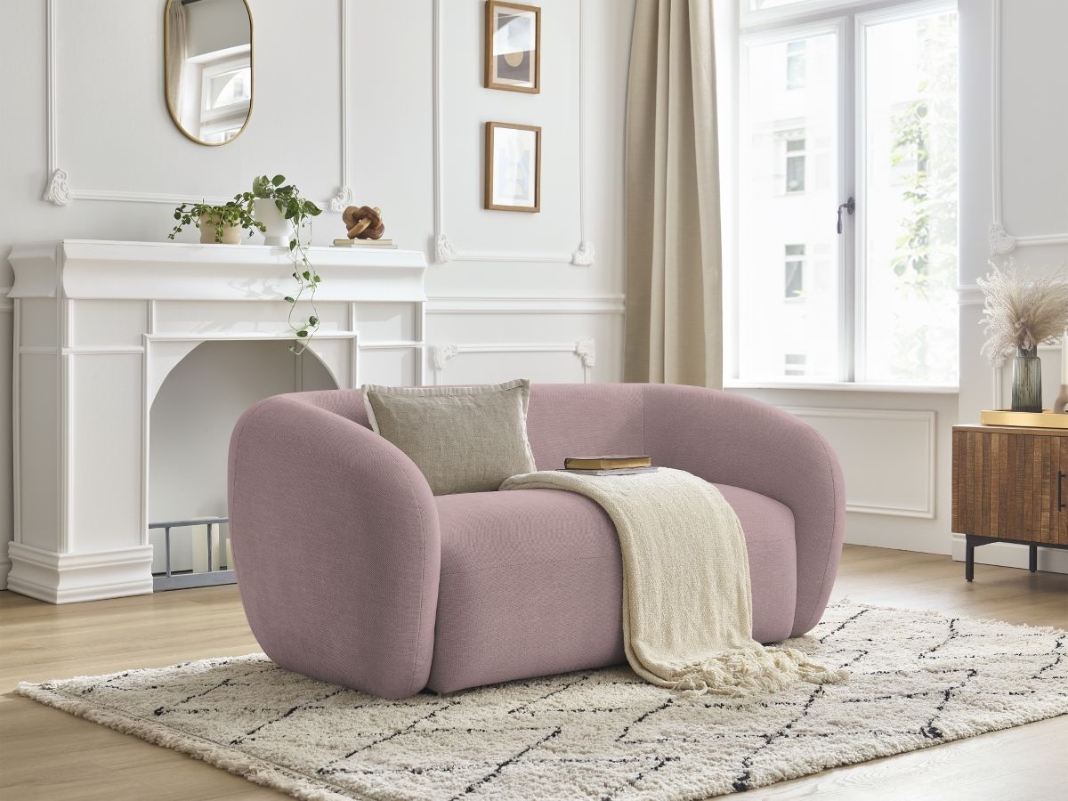 Bobochic Celine Sofa 2-Sitzer Stoff Rosa