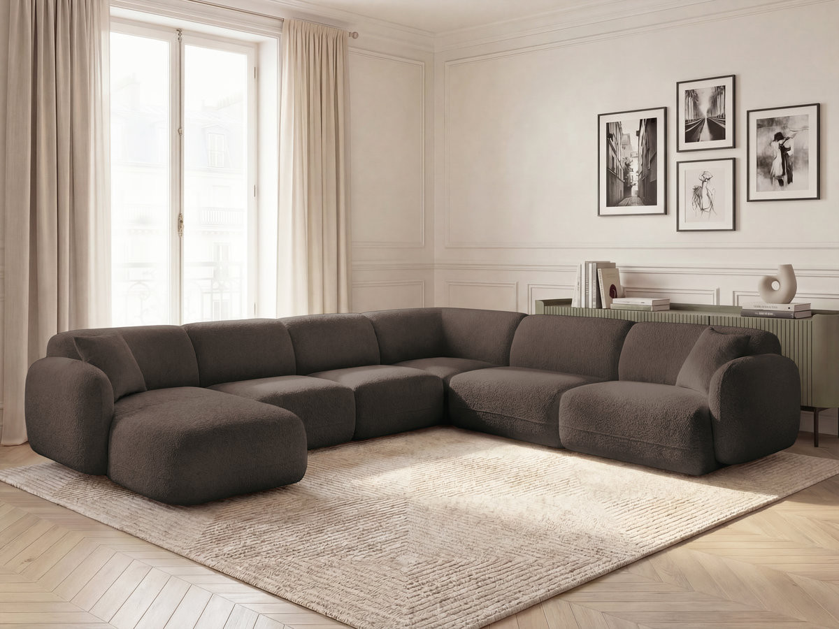 Bobochic Anda Wohnlandschaft Chenille Braun Ecke rechts