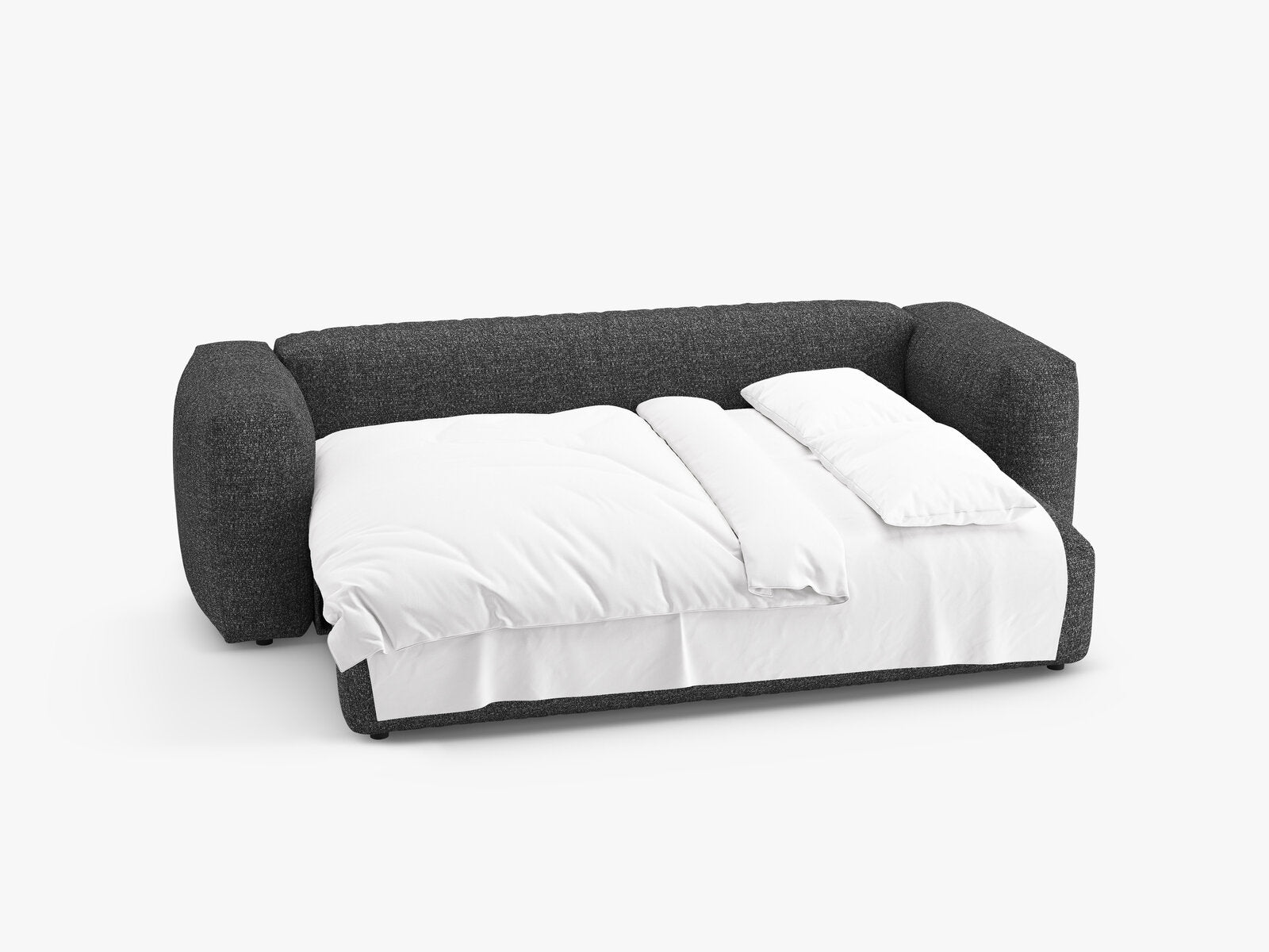Micadoni Martina Sofa mit Bettfunktion Boucle Monet Anthrazit