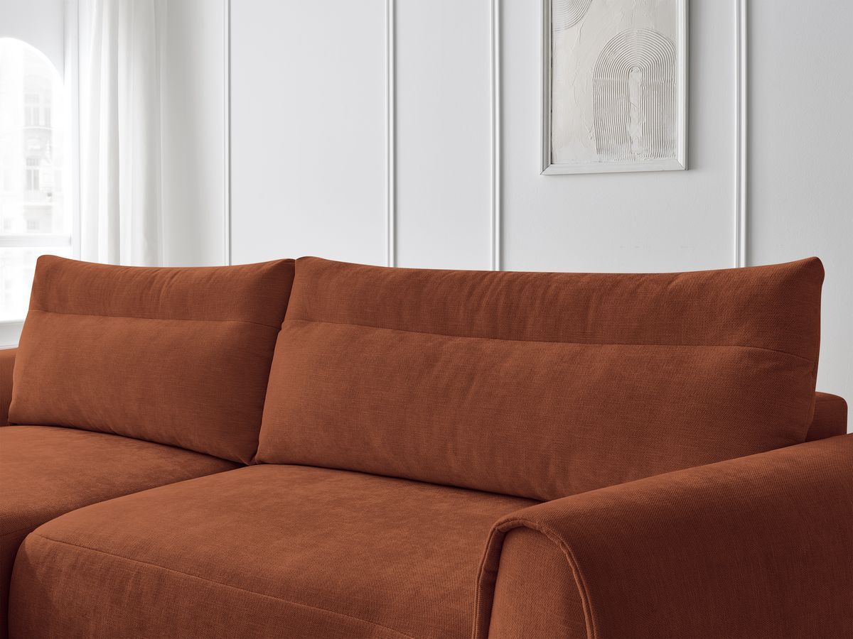 Bobochic Aden Ecksofa 293 × 152 cm Stoff Orange Ecke links