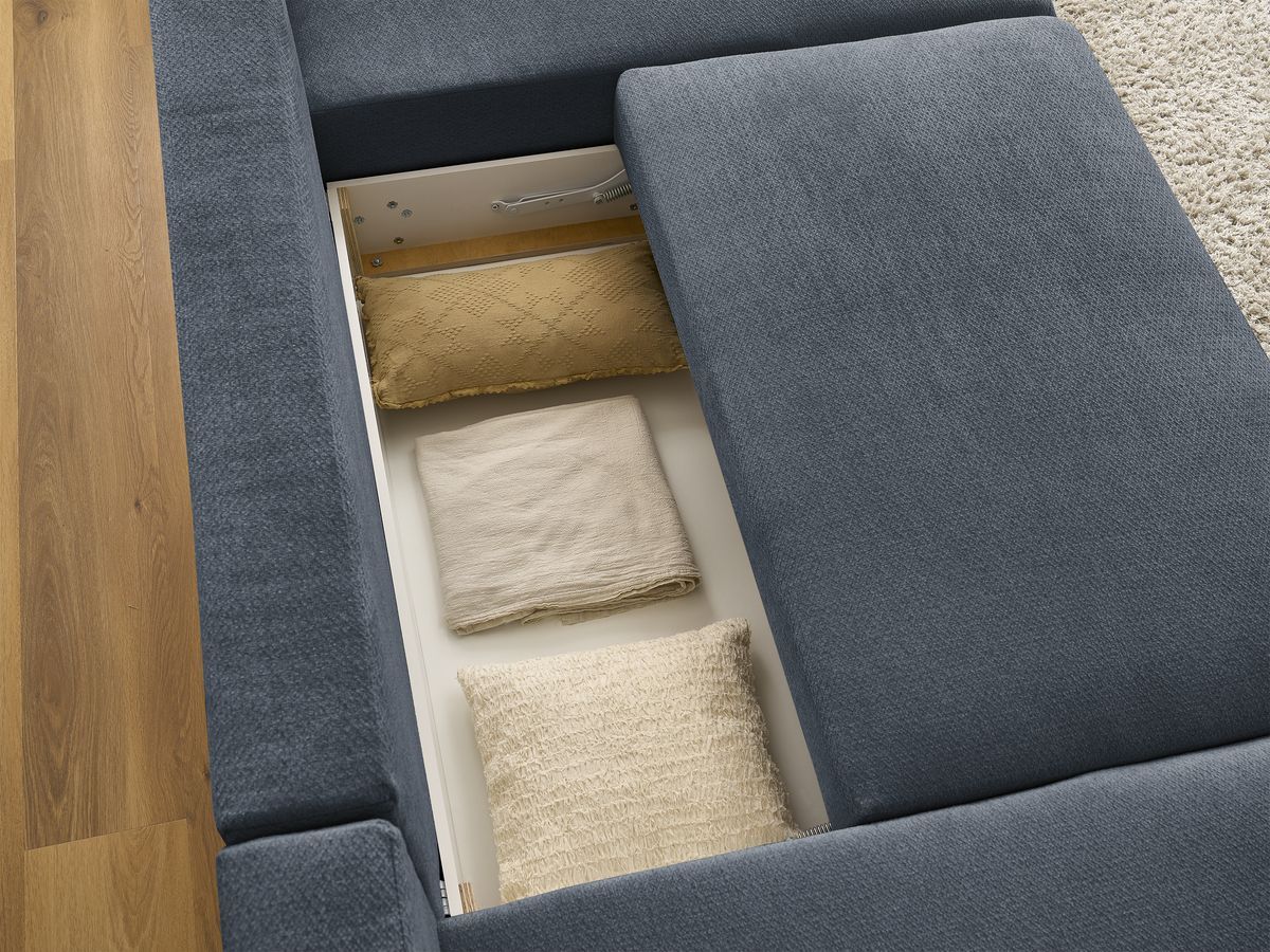 Bobochic Sidonie Wohnlandschaft Melange-Stoff Dunkelblau