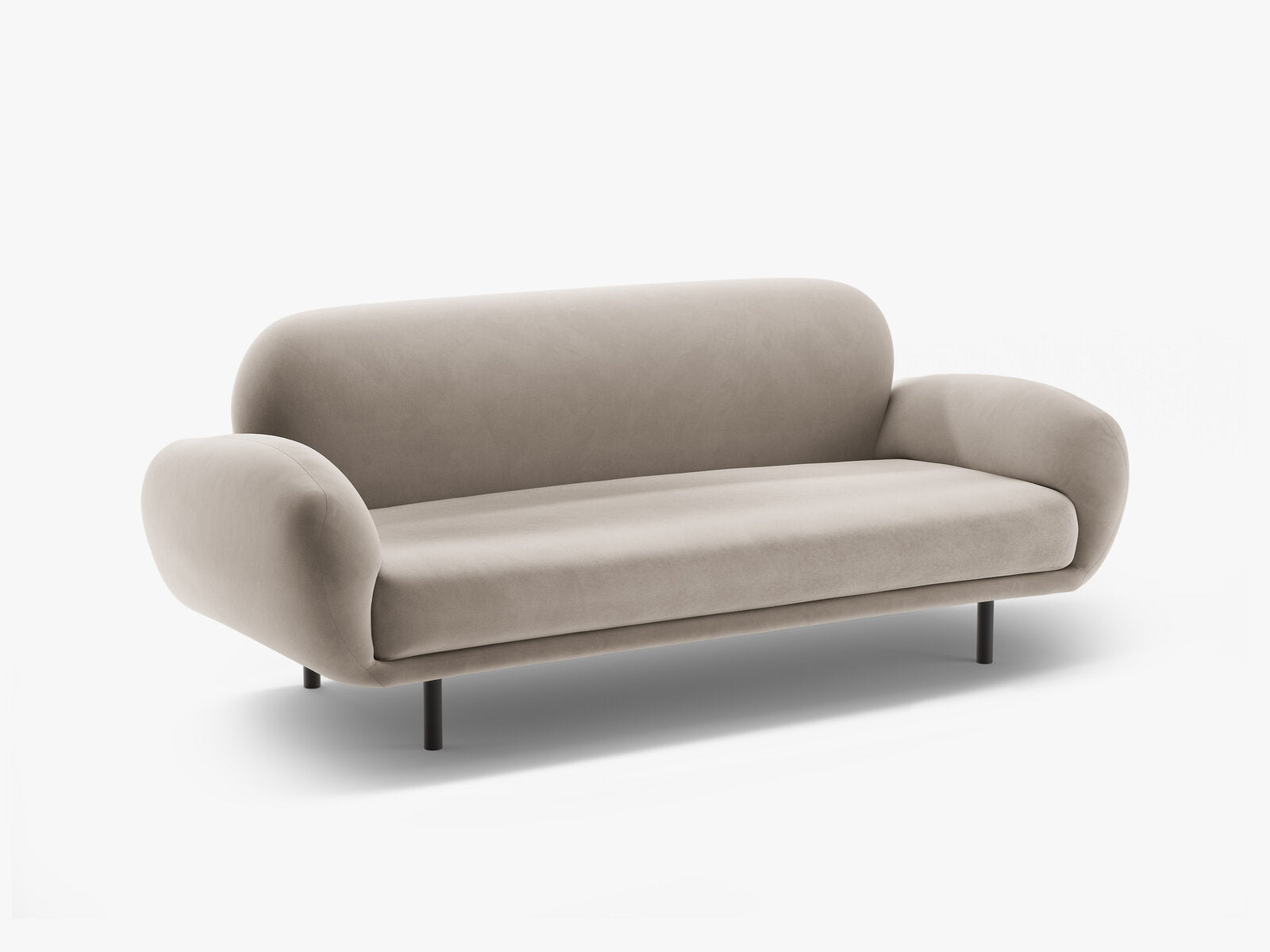 Micadoni Sofa Poppy 2-Sitzer große Version Samt Casino Helles Beige