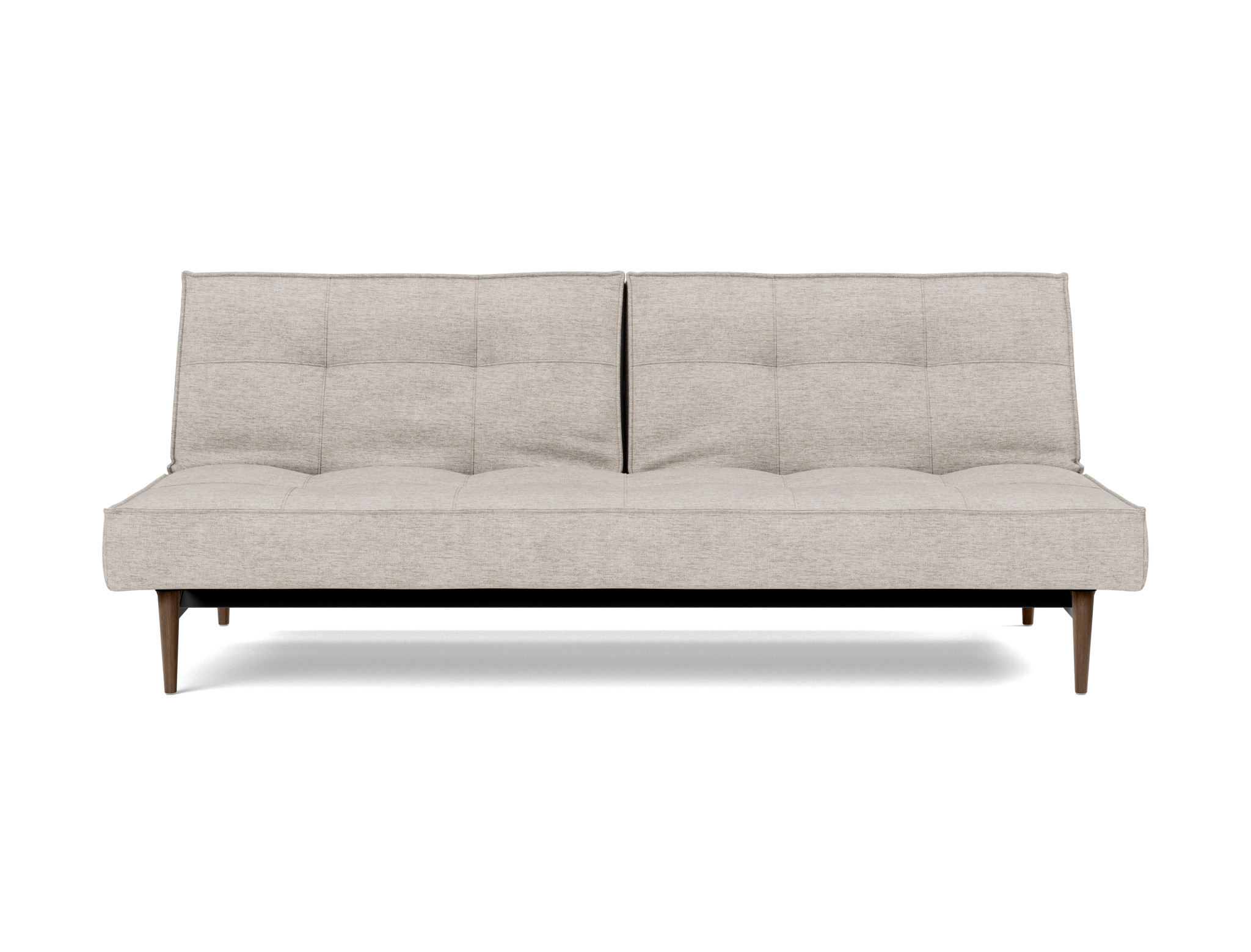 Schlafsofa Splitback Chenille Yuveno 471-Sand Beine Styletto Eiche dunkel
