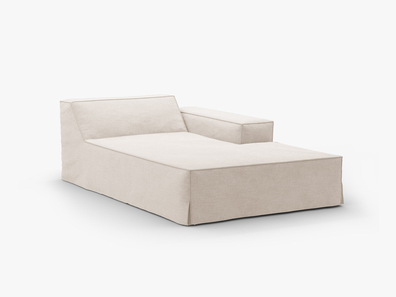 Micadoni Ersatzbezug Recamiere Jodie Rechts Strukturierter Stoff Lins Beige