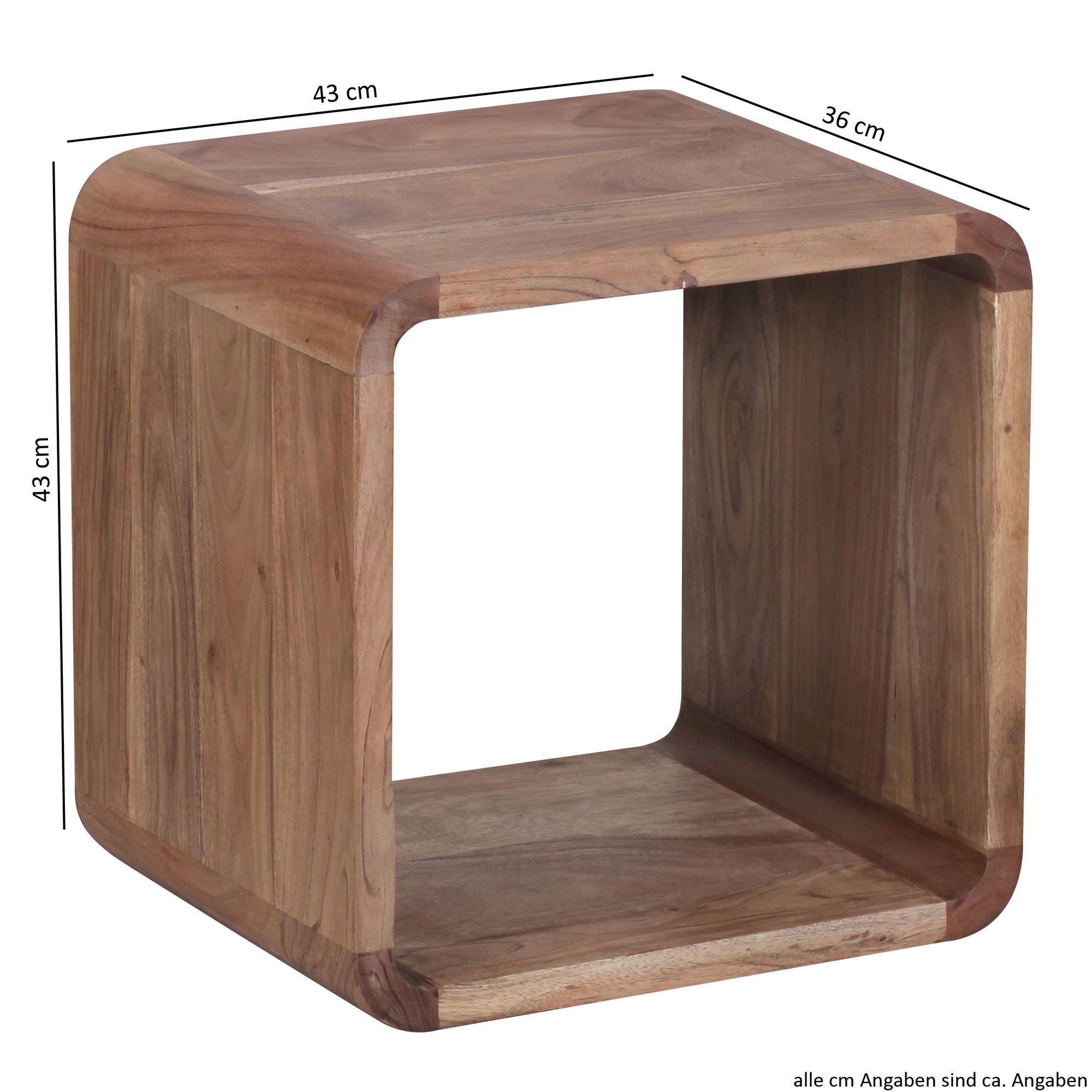 Satztisch 2er-Set Andenes Akazie Massivholz 43 × 36 × 43 cm