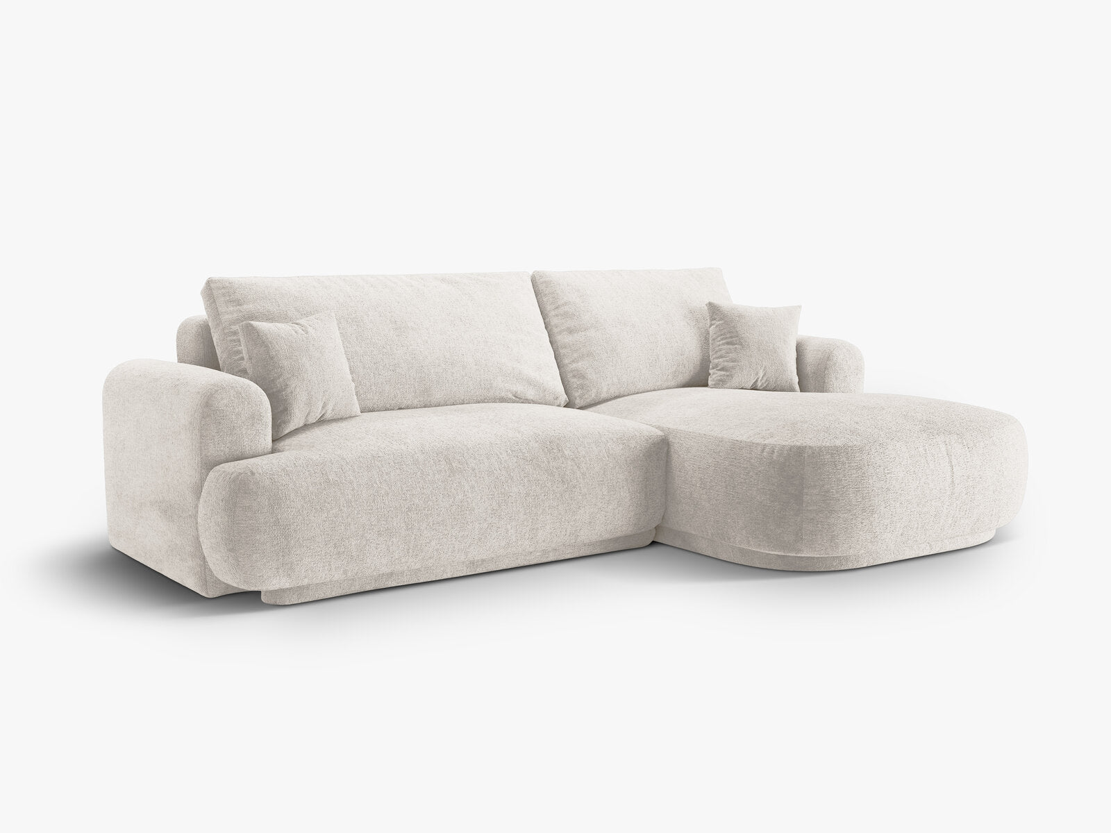 Micadoni Ella Ecksofa 5-Sitzer mit Schlaffunktion Rechts Strukturierter Stoff Sorella Beige