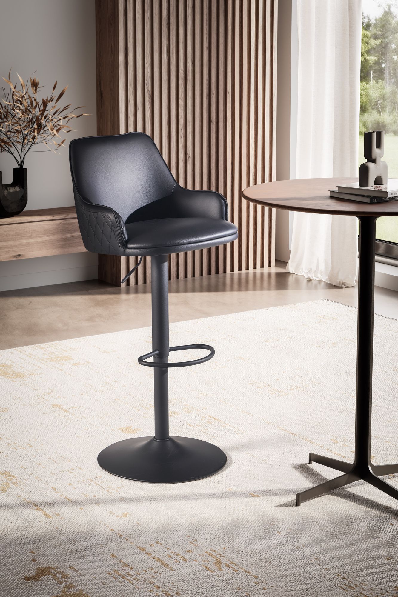 Barhocker Hafslo Kunstleder Schwarz 45 × 45 × 106 cm