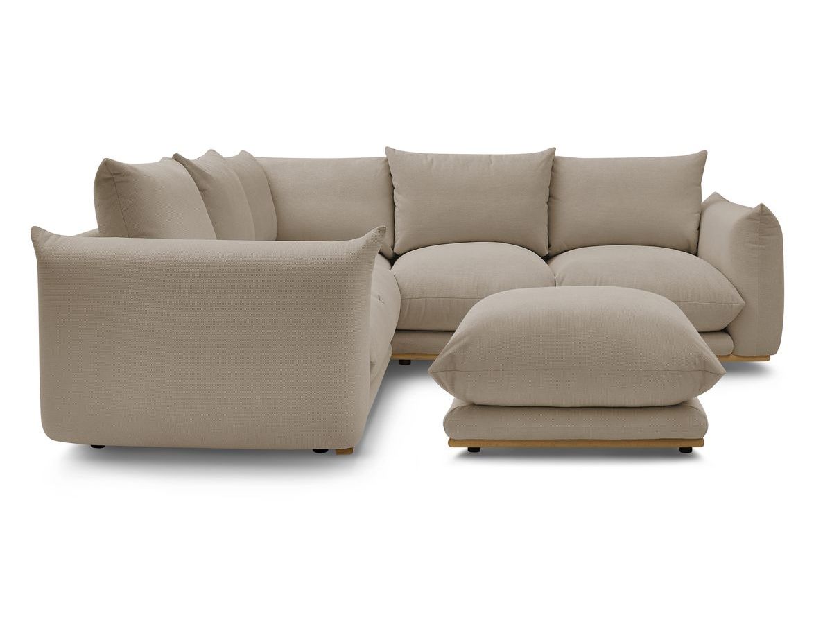 Bobochic Ernest Ecksofa mit Pouf Stoff Taupe