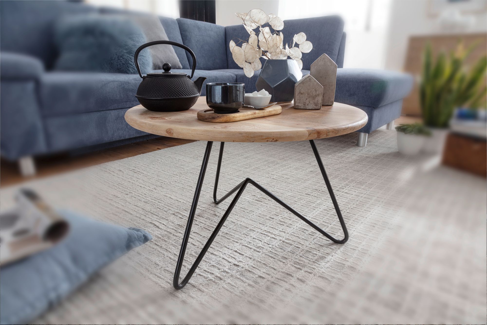 Couchtisch Martofte Akazie Massivholz Ø 60 cm