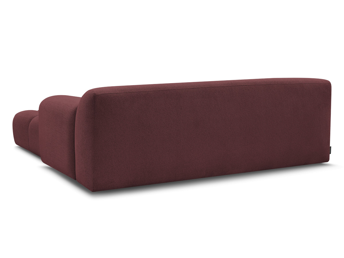Bobochic Melisse Sofa 3-Sitzer mit Pouf Melange-Stoff Rot