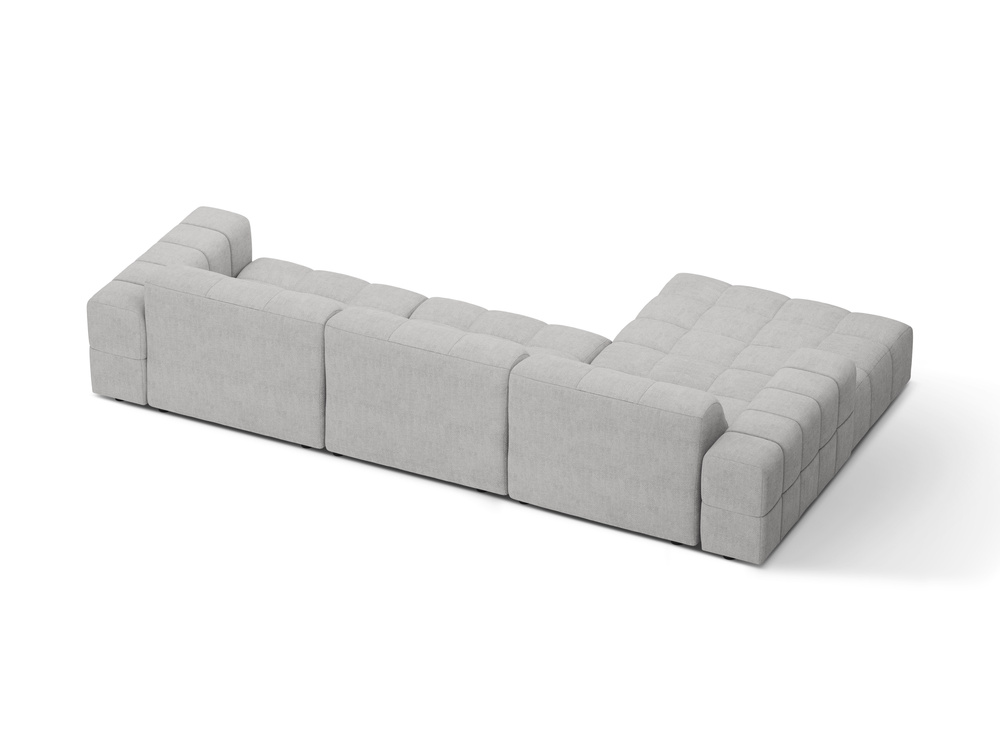 Cosmopolitan Design Ecksofa Chicago 4-Sitzer Chenille Eden Silber Links