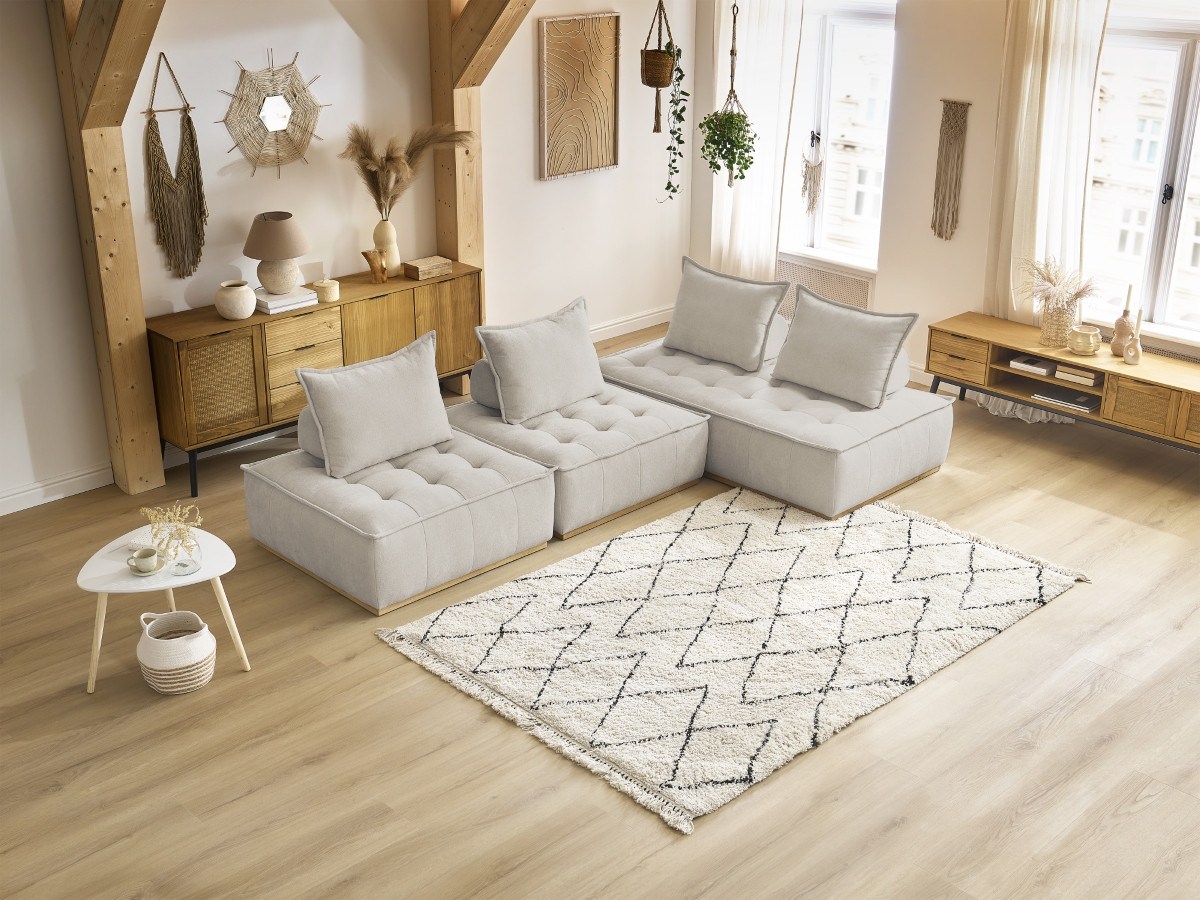 Bobochic Elisa Ecksofa Strukturstoff Beige