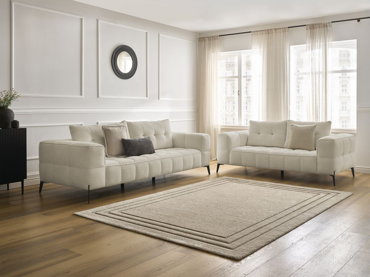 Bobochic Anis Sofa 5-Sitzer Bouclé-Stoff Beige
