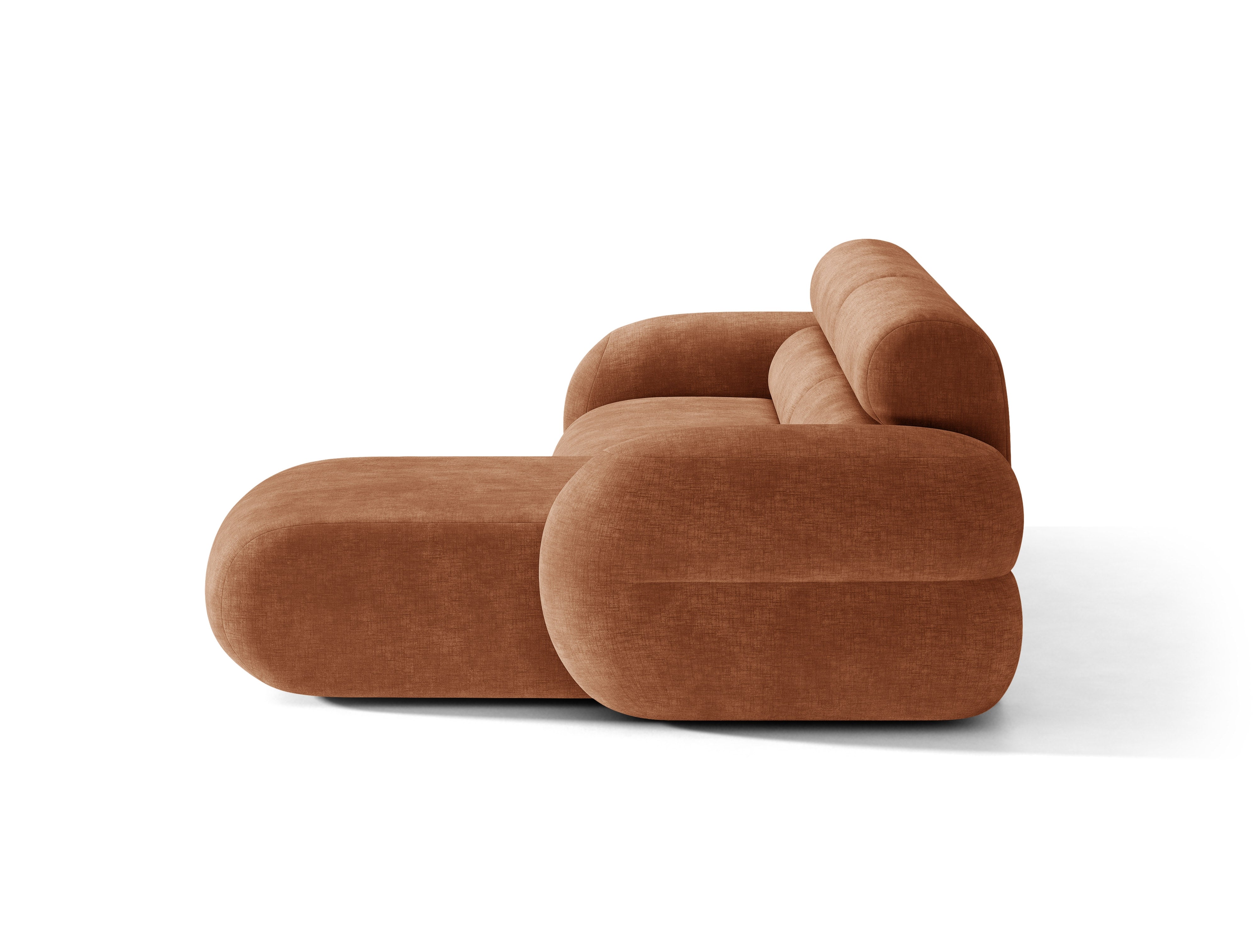 Micadoni Neo Ecksofa 3-Sitzer Chenille Golden Terrakotta Links