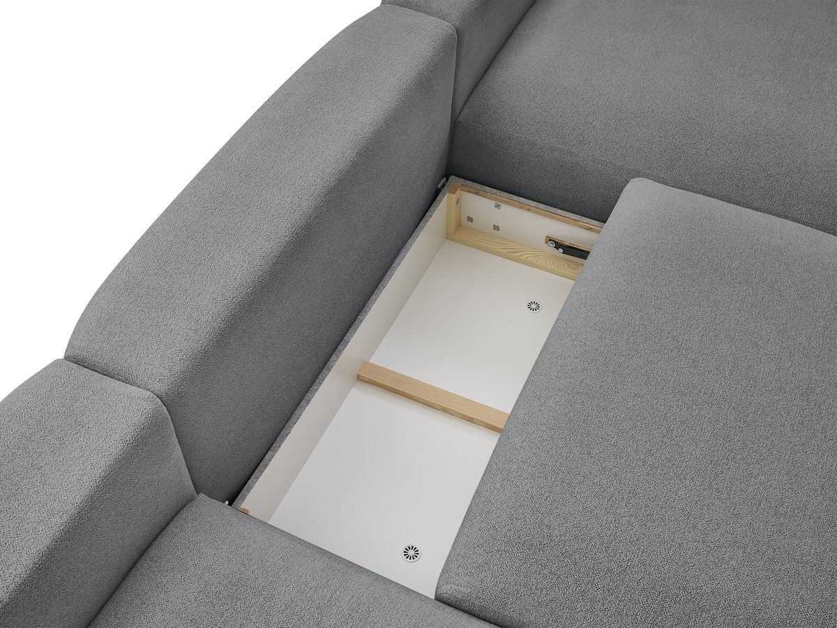 Bobochic Voltaire Wohnlandschaft 420 × 165 cm Melange-Stoff Dunkelgrau