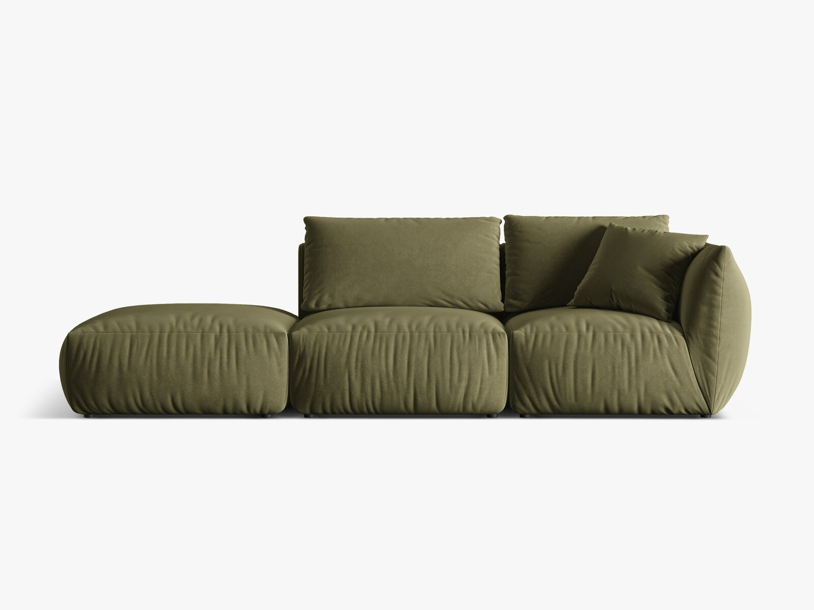 Micadoni Modulares Sofa Chris 3-Sitzer Links Samt Hellgrün
