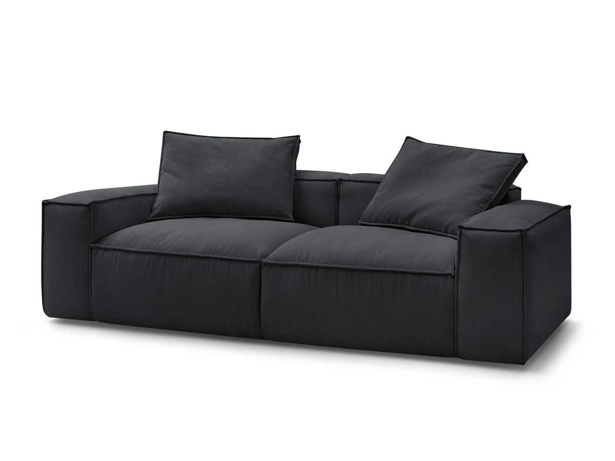 Bobochic Boheme Sofa 3-Sitzer Cordsamt Schwarz