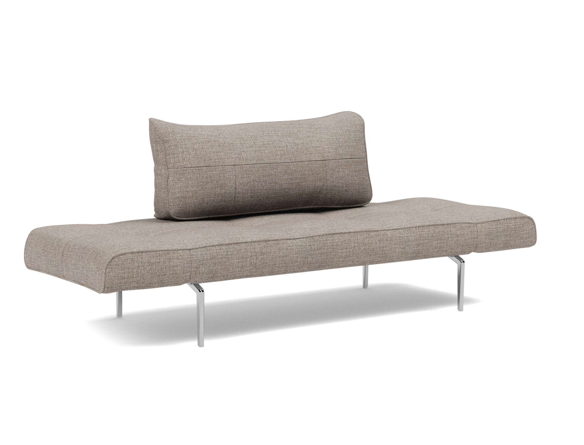 Tagesbett Zeal Chenille Yuveno 472-Warm-Grey Beine Straw Aluminium