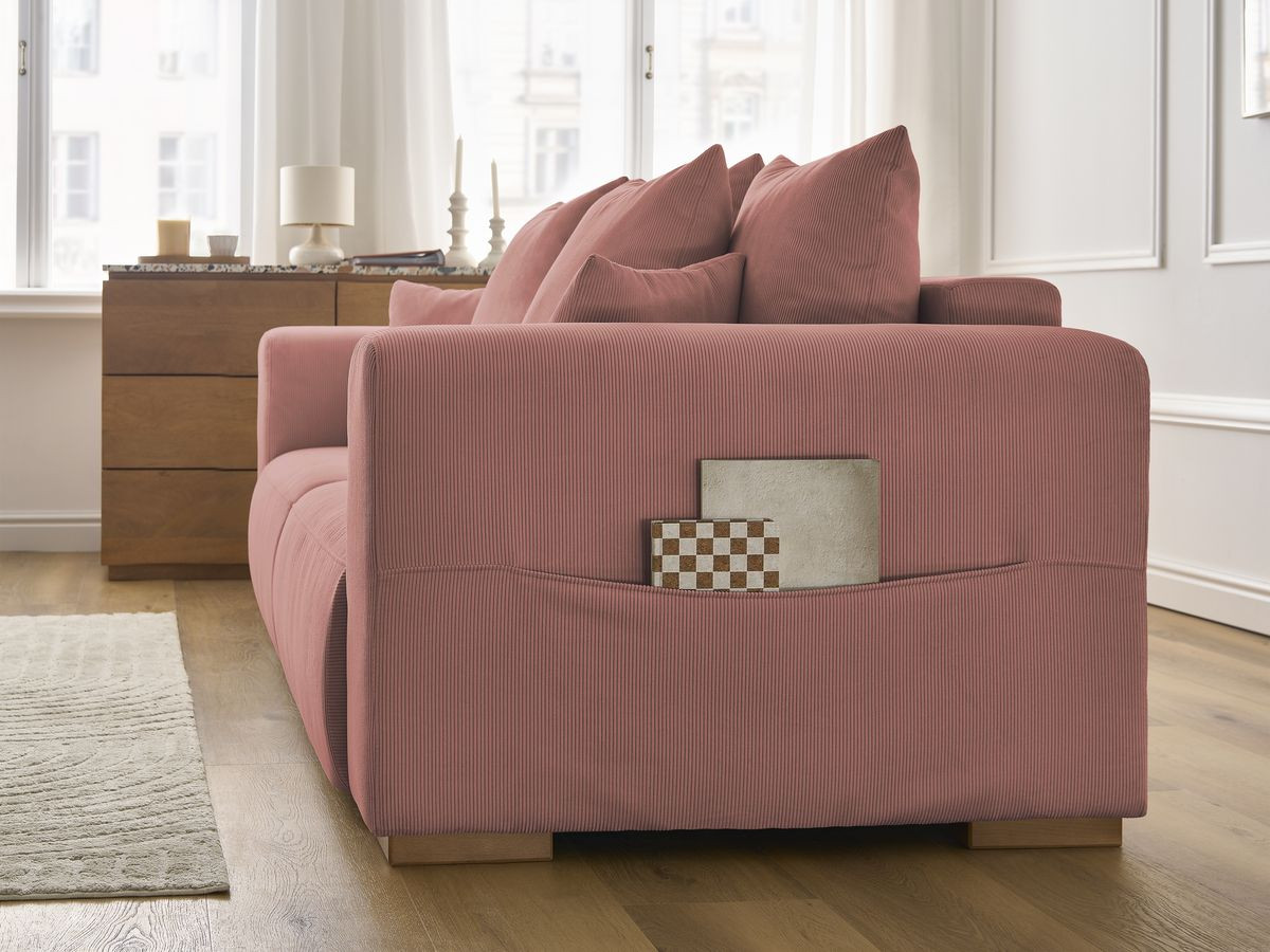 Bobochic Sidonie Sofa 3-Sitzer Cordsamt Rosa