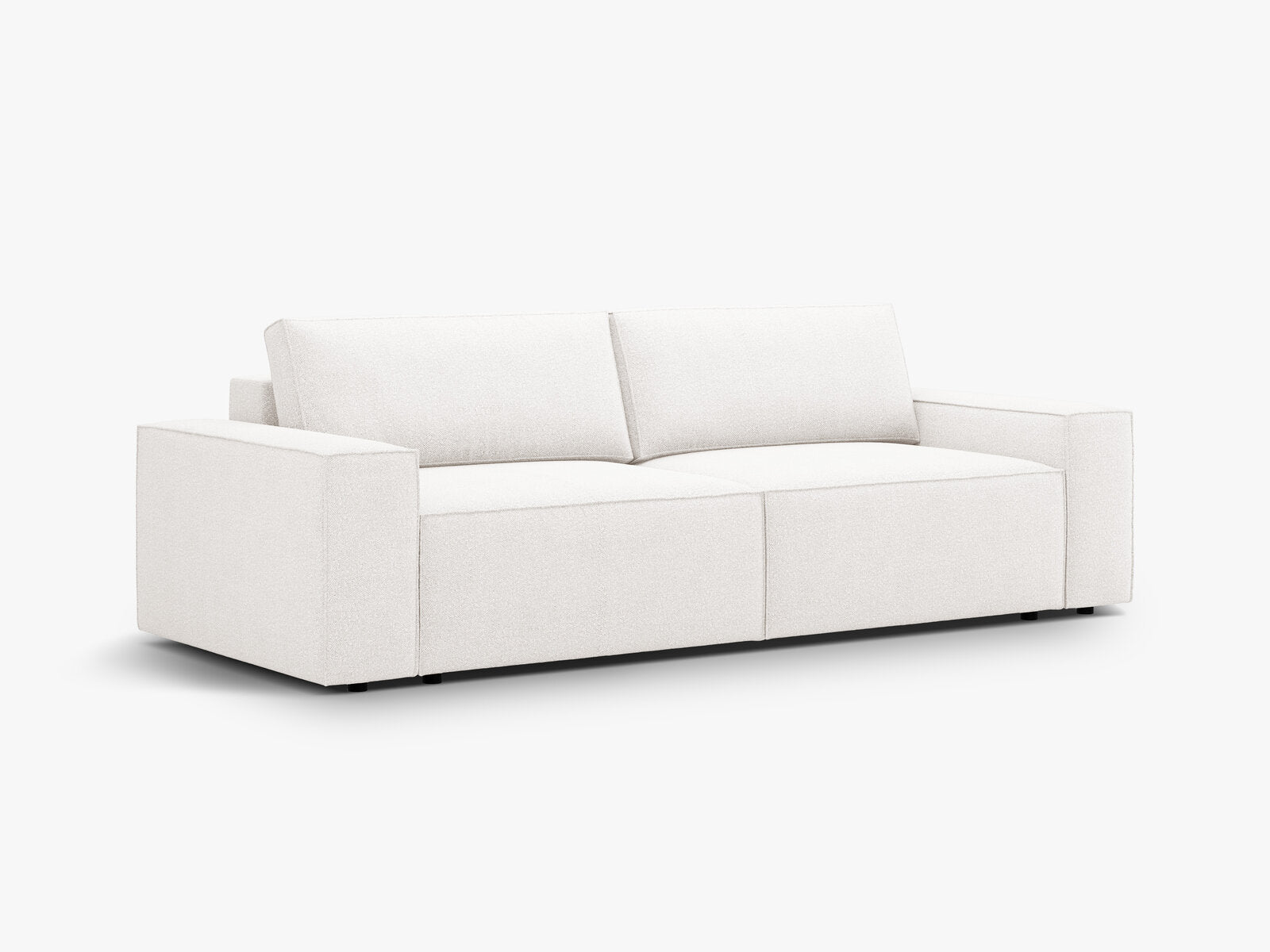 Micadoni Schlafsofa Jodie 3-Sitzer Boucle Weiß