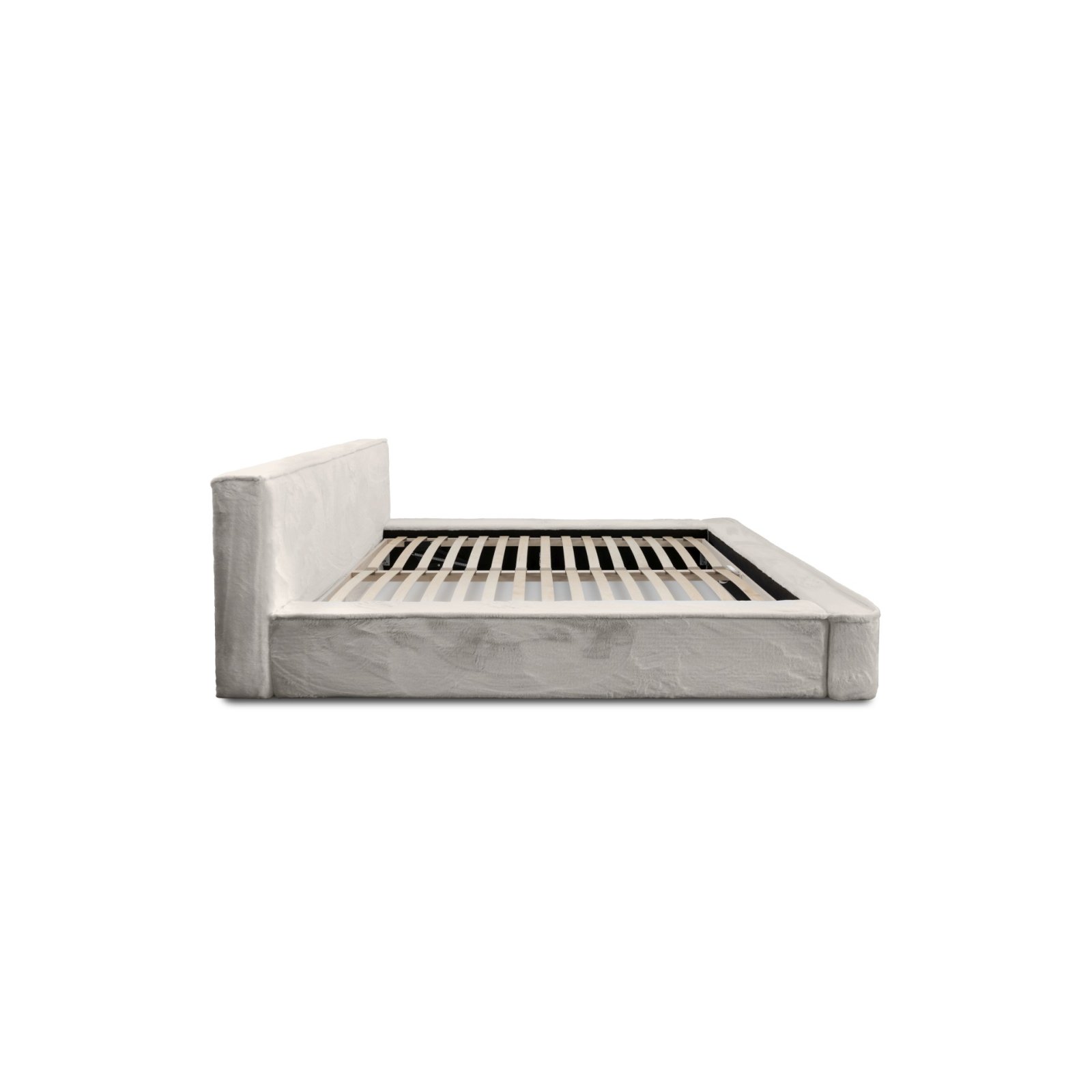 Polsterbett Casto Mikrofaser mit Fell-Optik 160x200 mit Metallrahmen Lapit 23