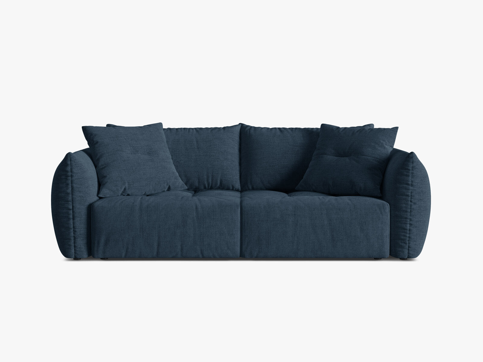 Micadoni Bloom Schlafsofa 3-Sitzer mit Bettkasten Strukturierter Stoff Wind Marineblau