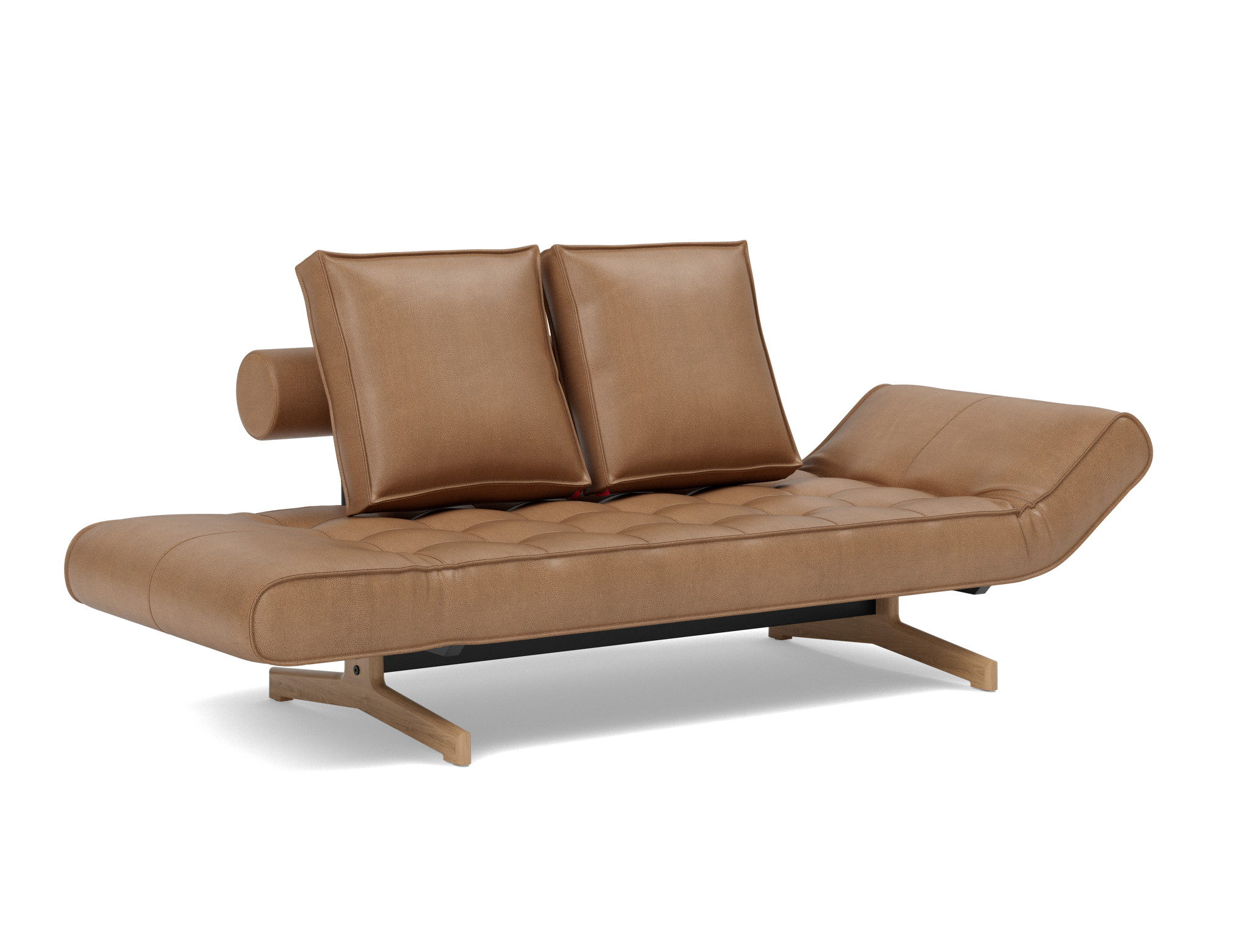 Tagesbett Ghia Lederoptik Faunal 551-Brown Beine Eiche