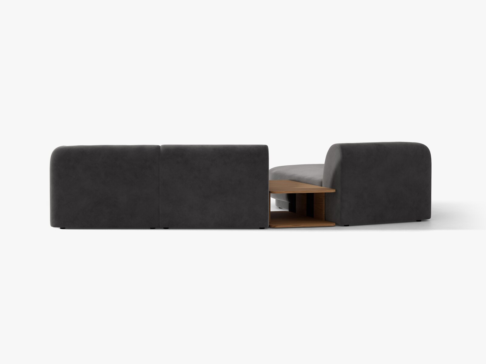 Micadoni Modulares Sofa Miley mit Recamiere 3-Sitzer Links Samt Bluvel Grau