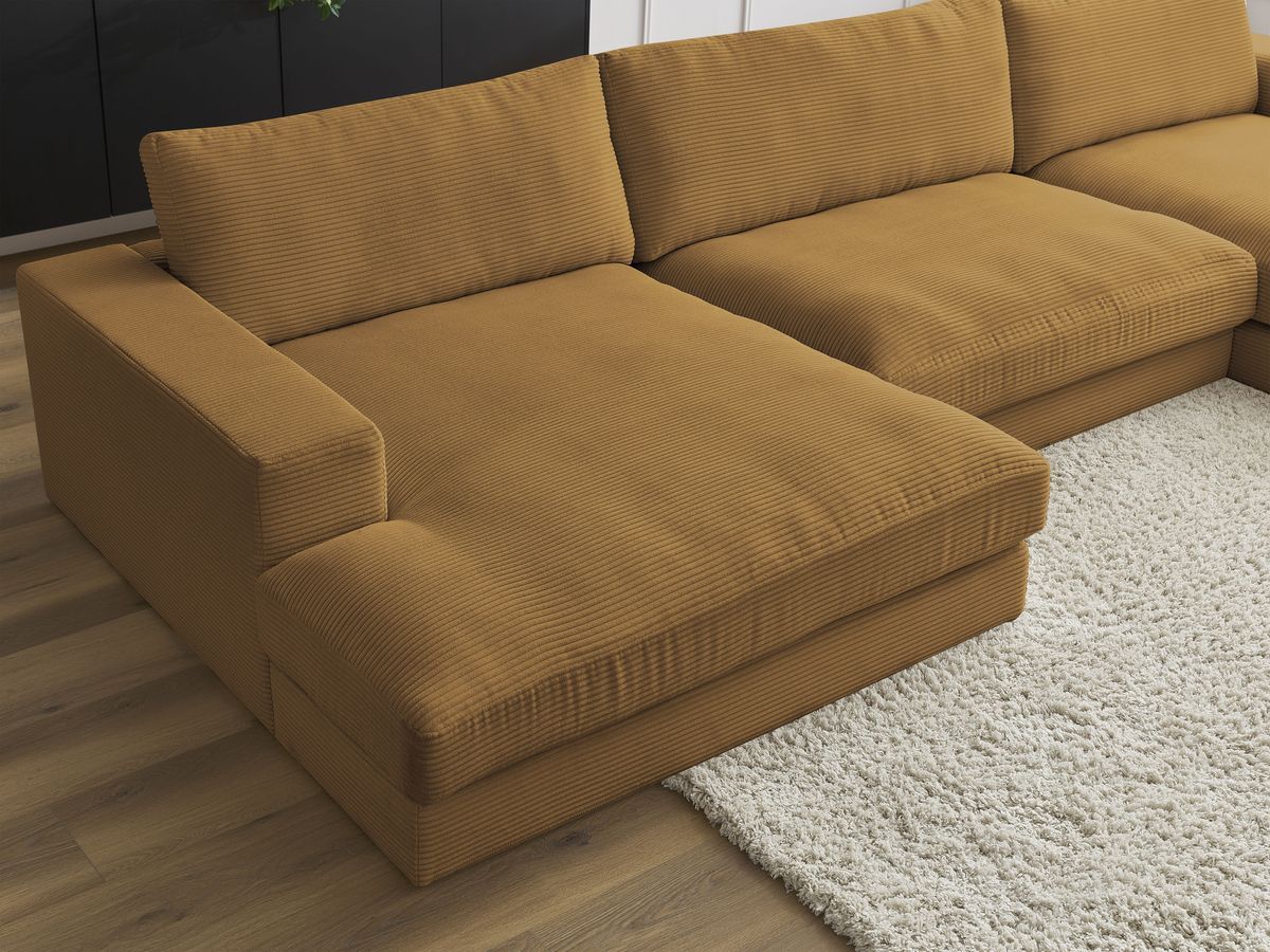 Bobochic Leonard Wohnlandschaft 404 × 159 cm Cordsamt Gelb