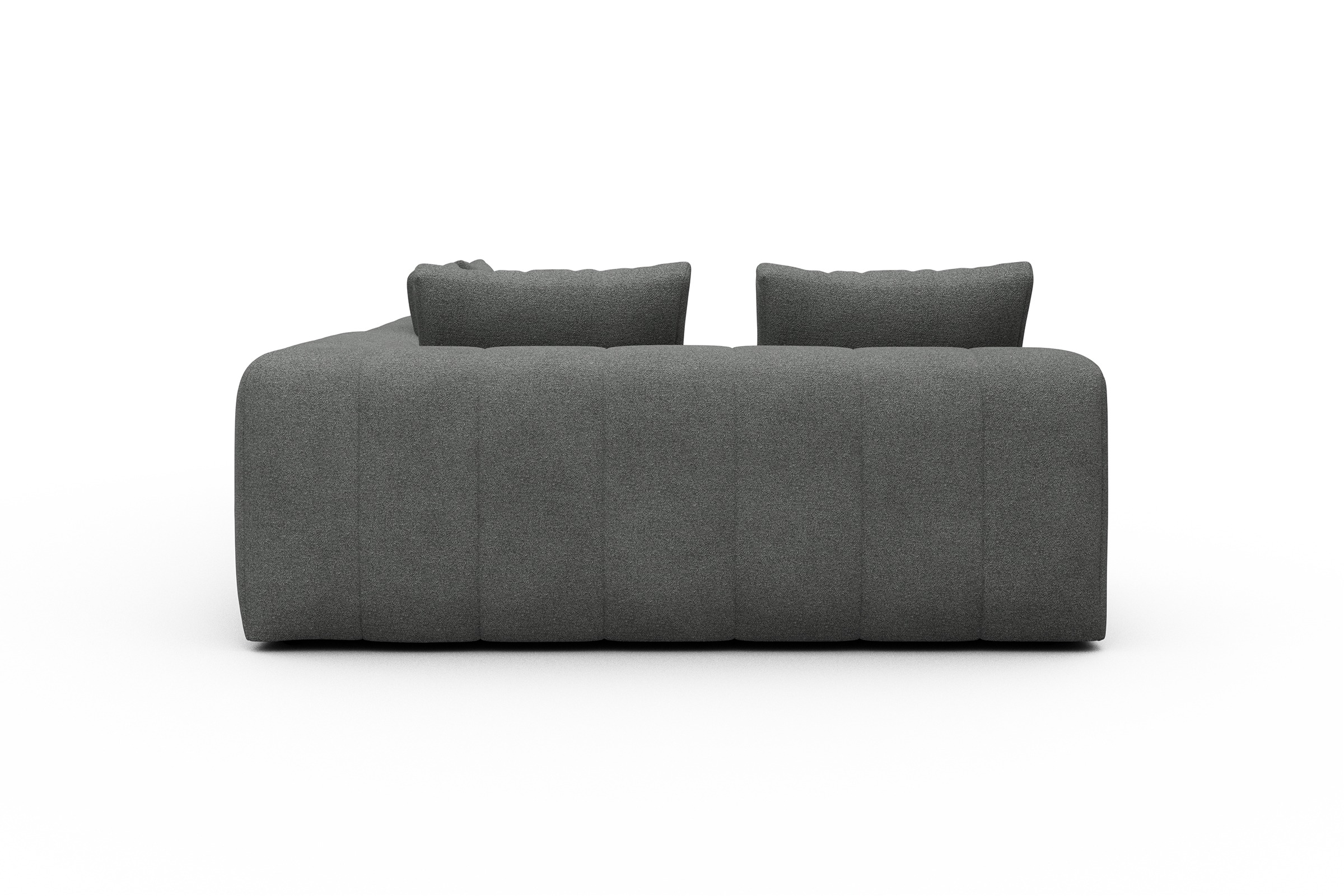Ecksofa Hugo 2x 2,5-Sitzer Armlehne rechts Boucle-Ash-Grey