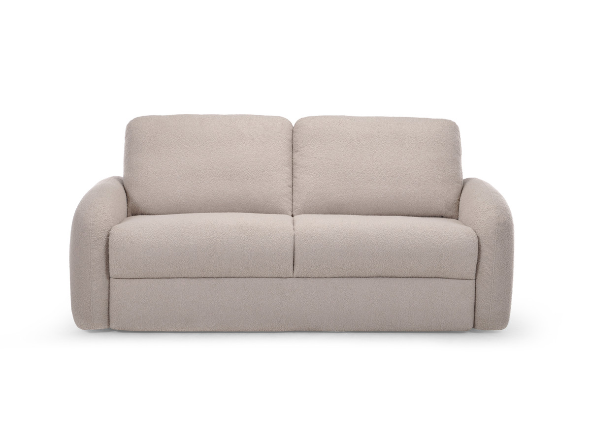 Bobochic Kenan Schlafsofa 3-Sitzer Bouclé-Stoff Beige, Liegefläche 140 × 196 cm