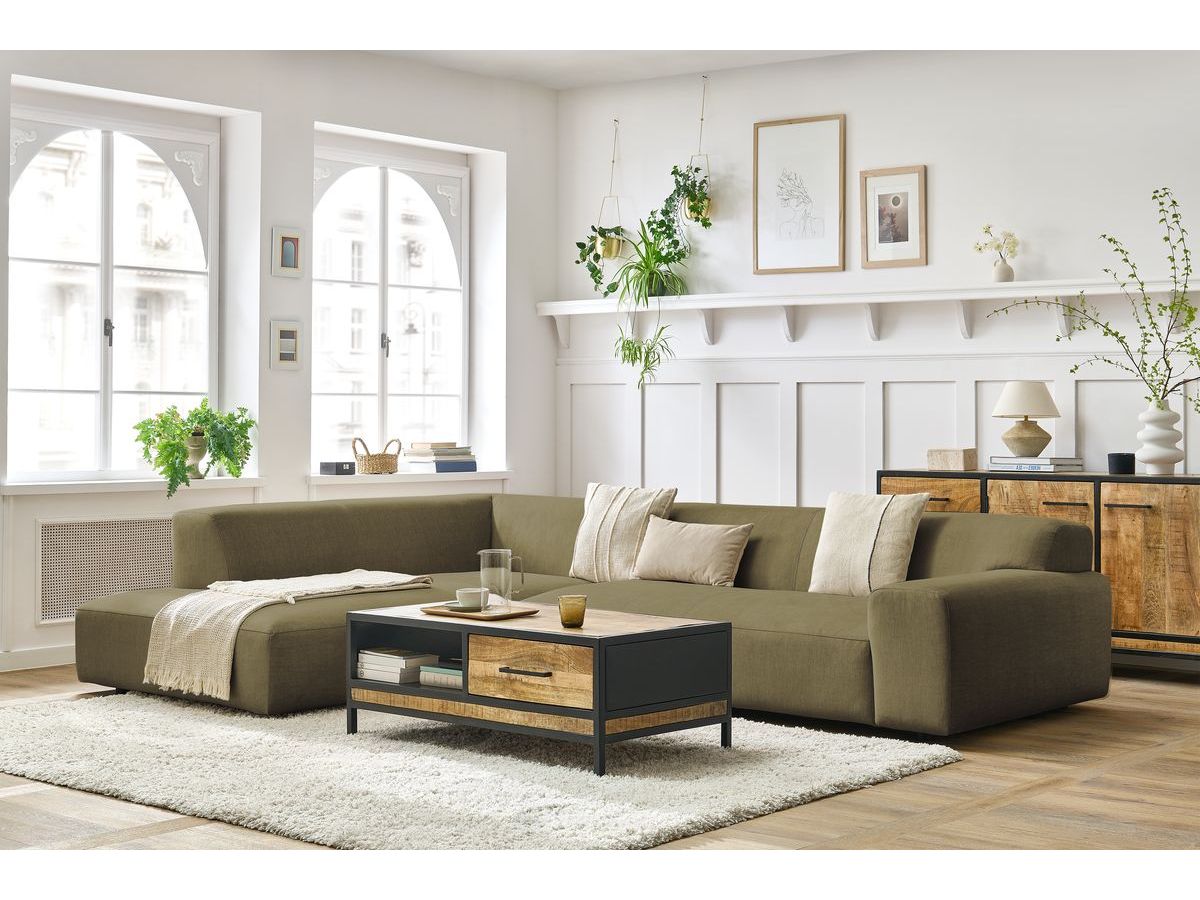Bobochic Lavena Ecksofa 312 × 220 cm Samt Grün Ecke links