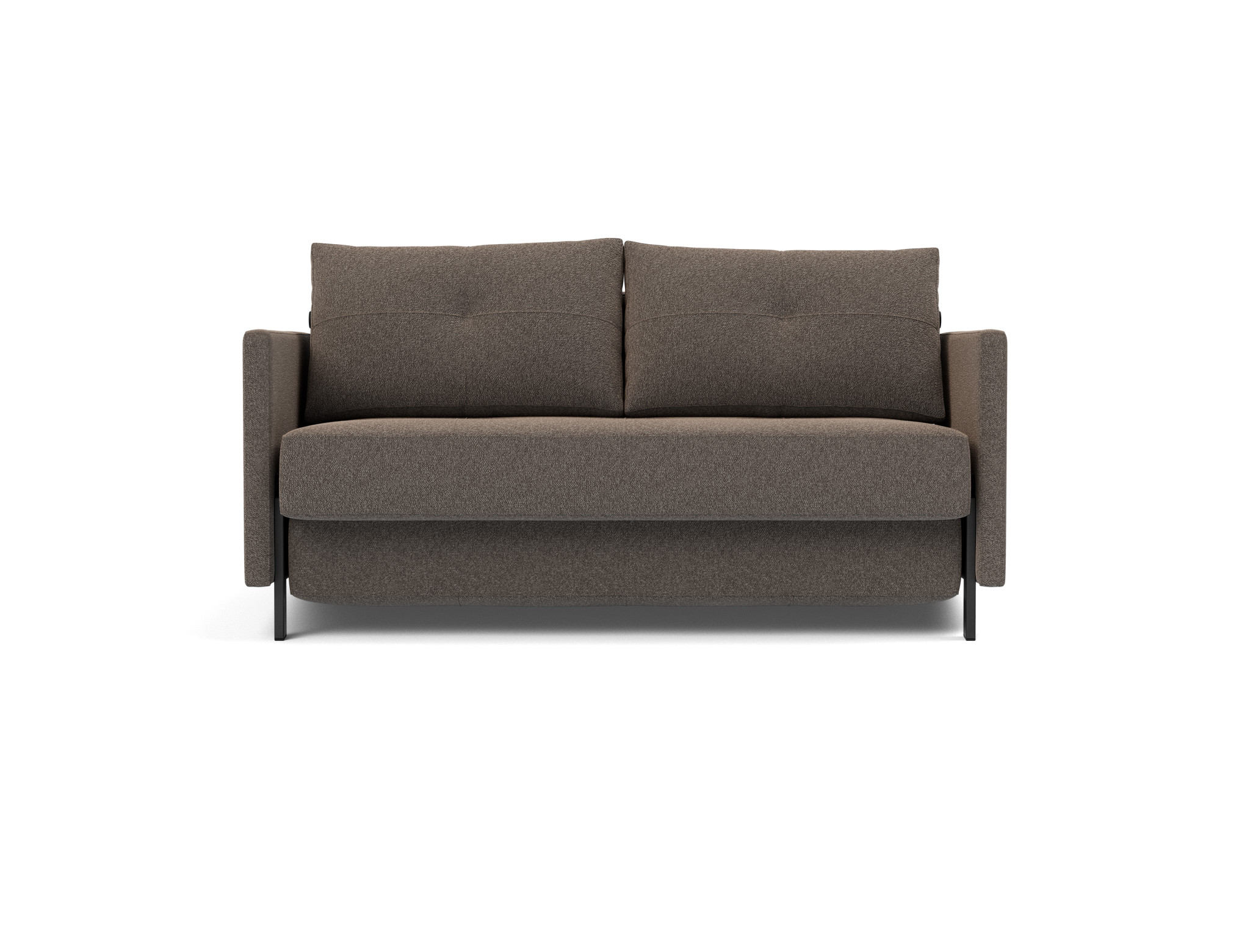 Schlafsofa Cubed mit Armlehnen 140 Boucle Skandi 530-Taupe