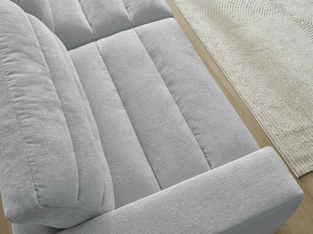 Bobochic Sierra Sofa 3-Sitzer Strukturstoff Hellgrau