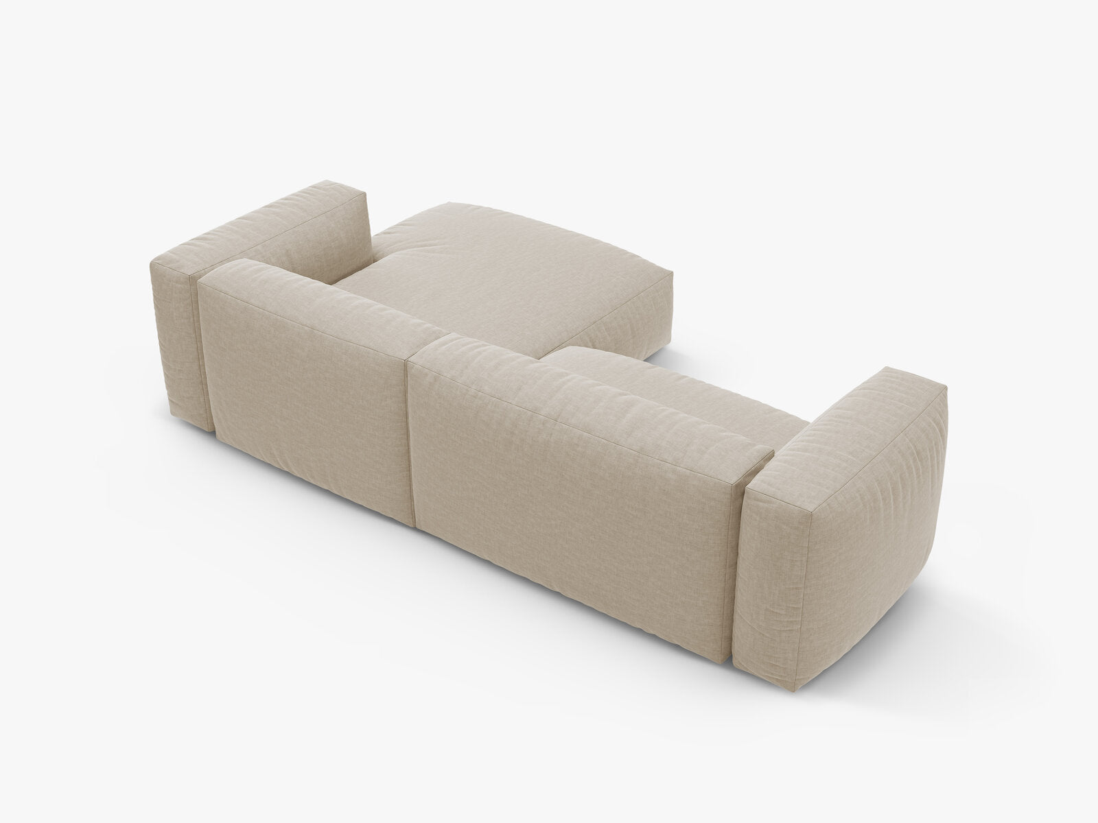 Micadoni Martina Ecksofa 4-Sitzer mit Schlaffunktion Rechts Strukturierter Stoff Boston Helles Beige