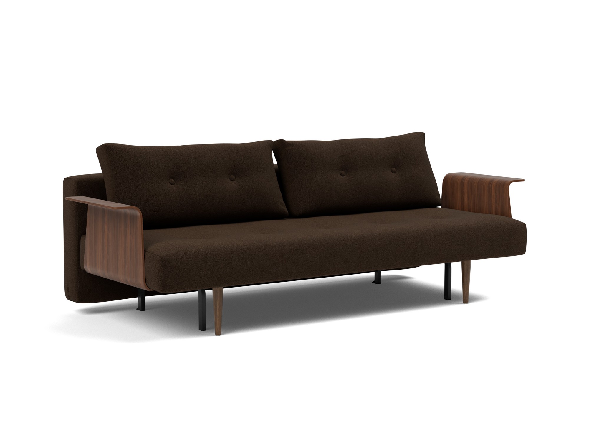 Schlafsofa Recast mit Armlehnen Strukturierter Stoff Taura 358-Chocco