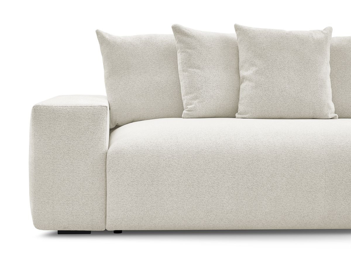 Bobochic Voltaire Schlafsofa 3-Sitzer mit Bettkasten Melange-Stoff Weiß