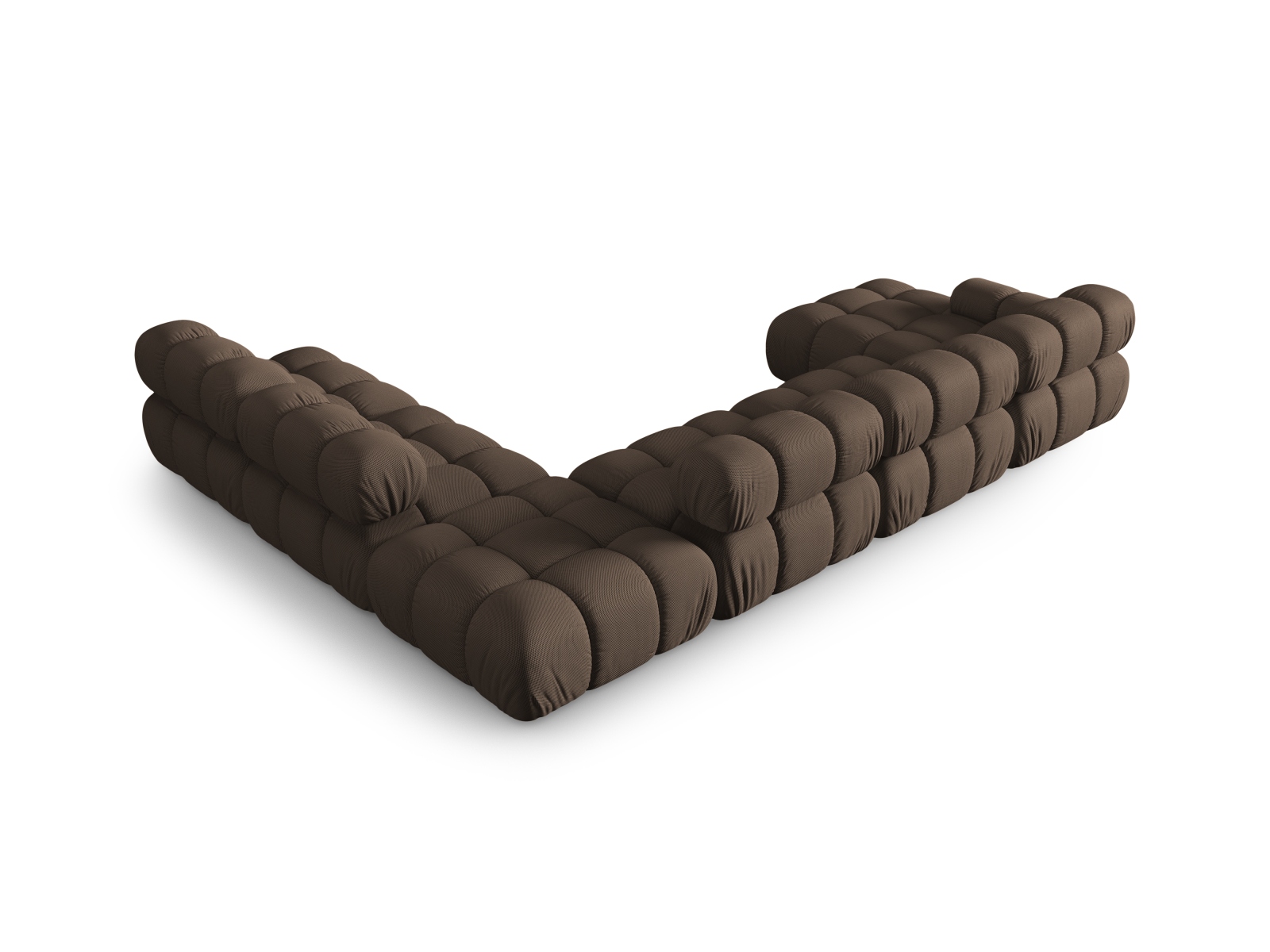 Micadoni Modulares Panorama Ecksofa Bellis 7-Sitzer Rechts 3D-Stoff Sonic Braun