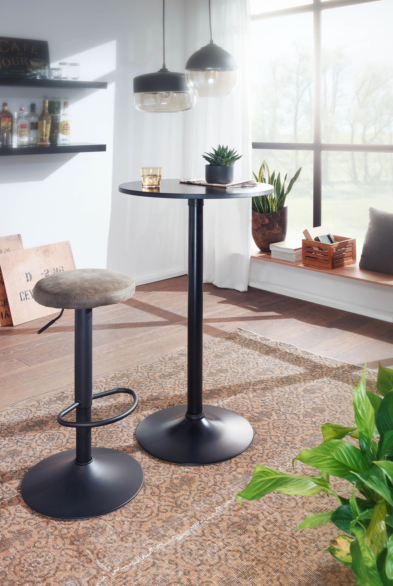 Stehtisch Hattarvik Schwarz Ø 60 cm