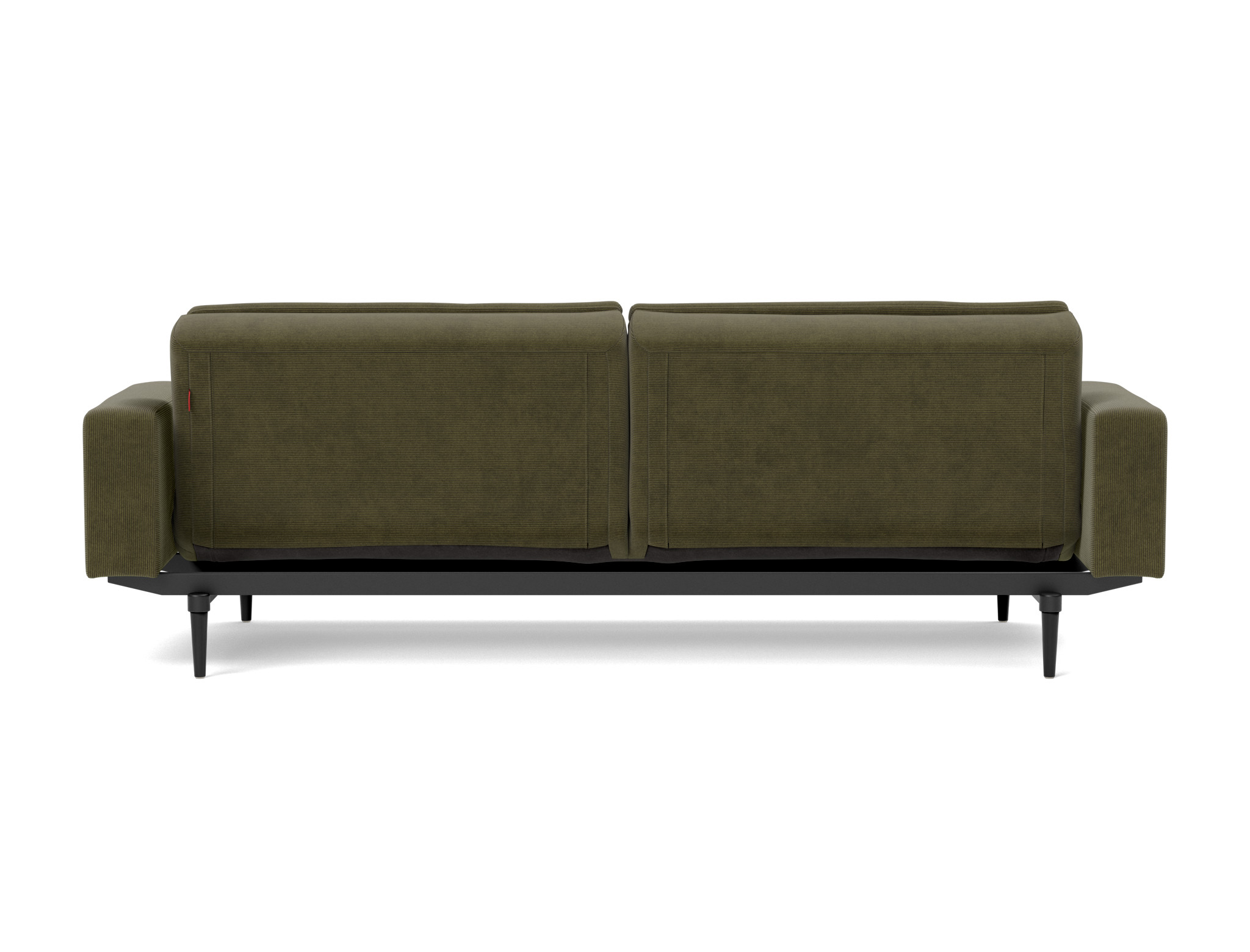 Schlafsofa Dublexo mit Armlehnen Kord Cordufine 316-Pine-Green Beine Styletto Eiche schwarz