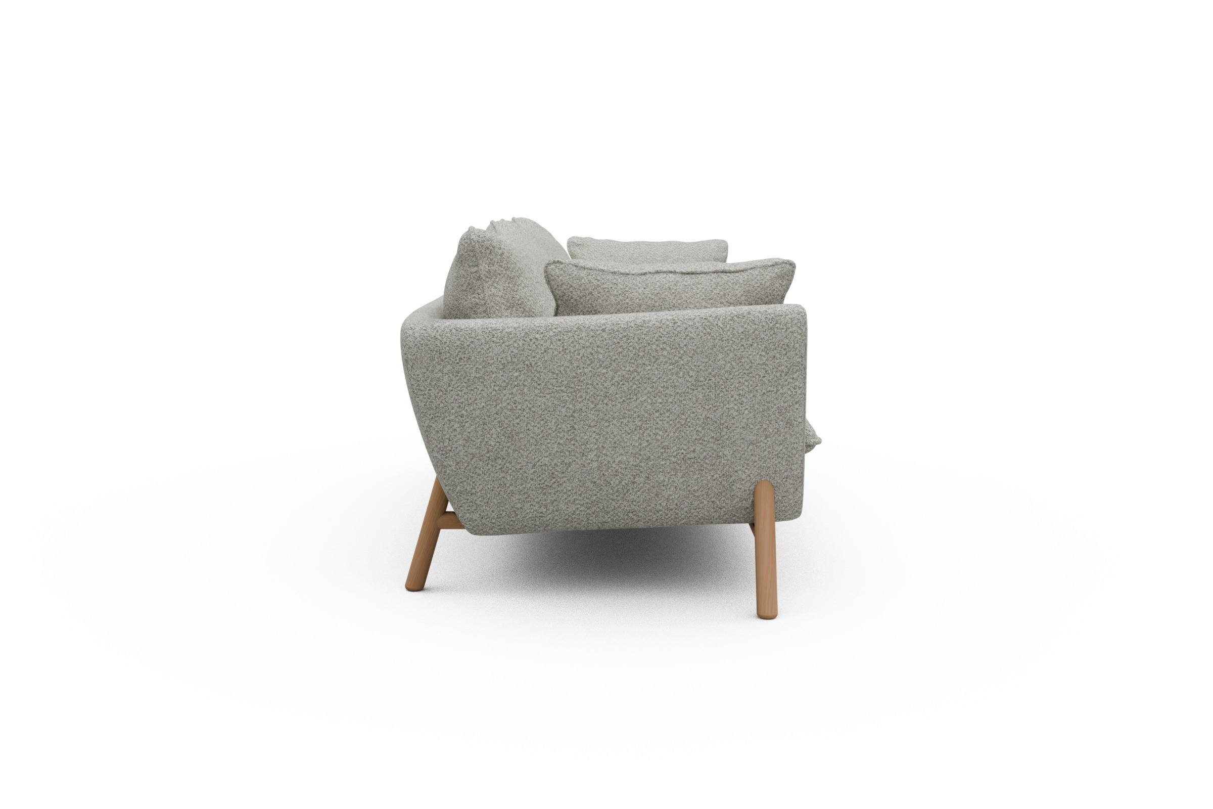 Sofa Emil PREMIUM 3-Sitzer Beinfarbe Eiche Natur Vanora-Warm-Sand