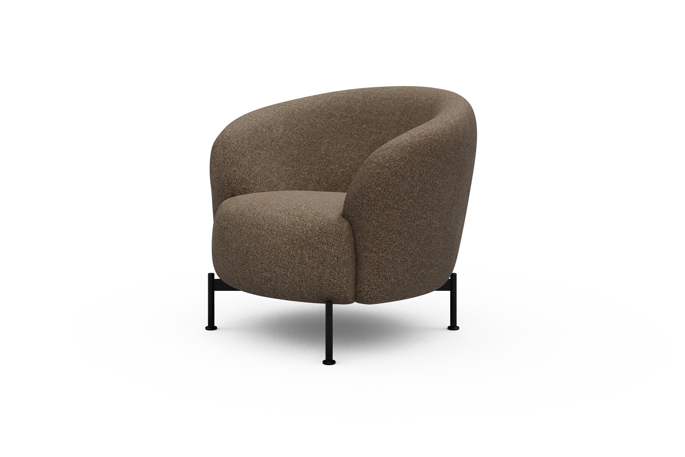 Sessel Ronda X-Metallgestell Schwarz Aivi-Khaki-Brown