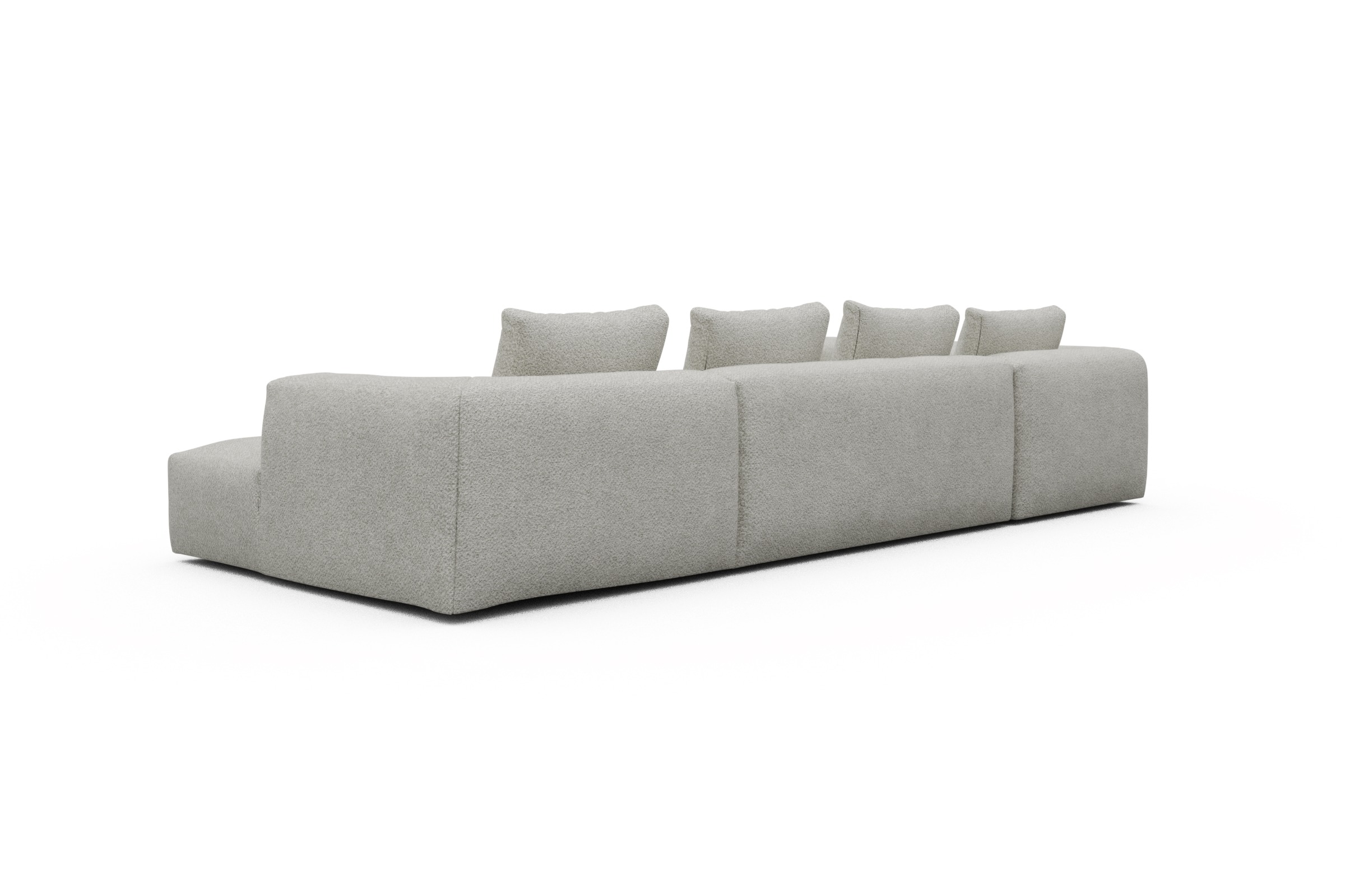 Wohnlandschaft Fred Chaiselongue rechts mit 2-Sitzer und lange Armlehne links Vanora-Warm-Sand