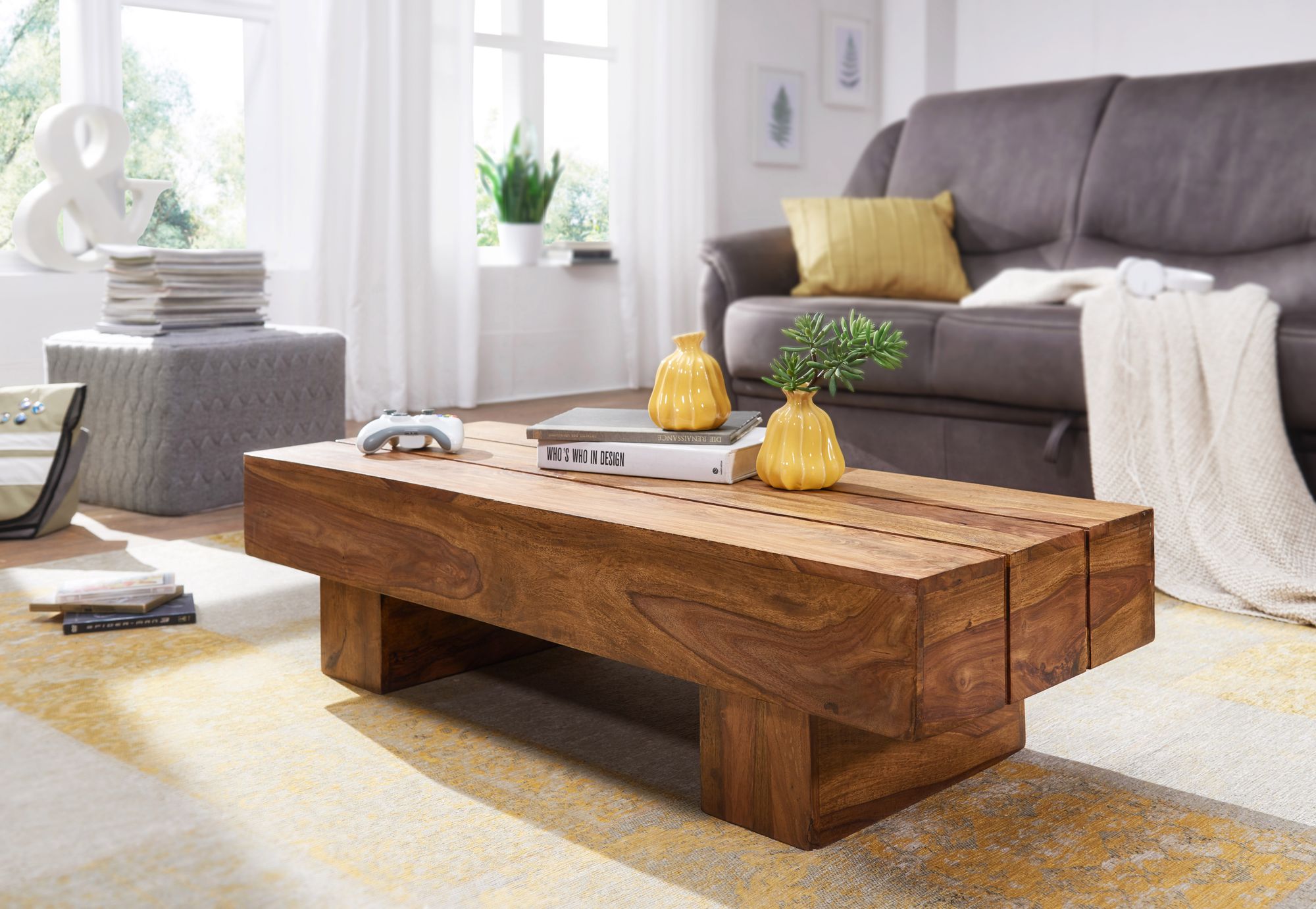 Couchtisch Eidsvag Massivholz Sheesham 120 × 45 × 30 cm
